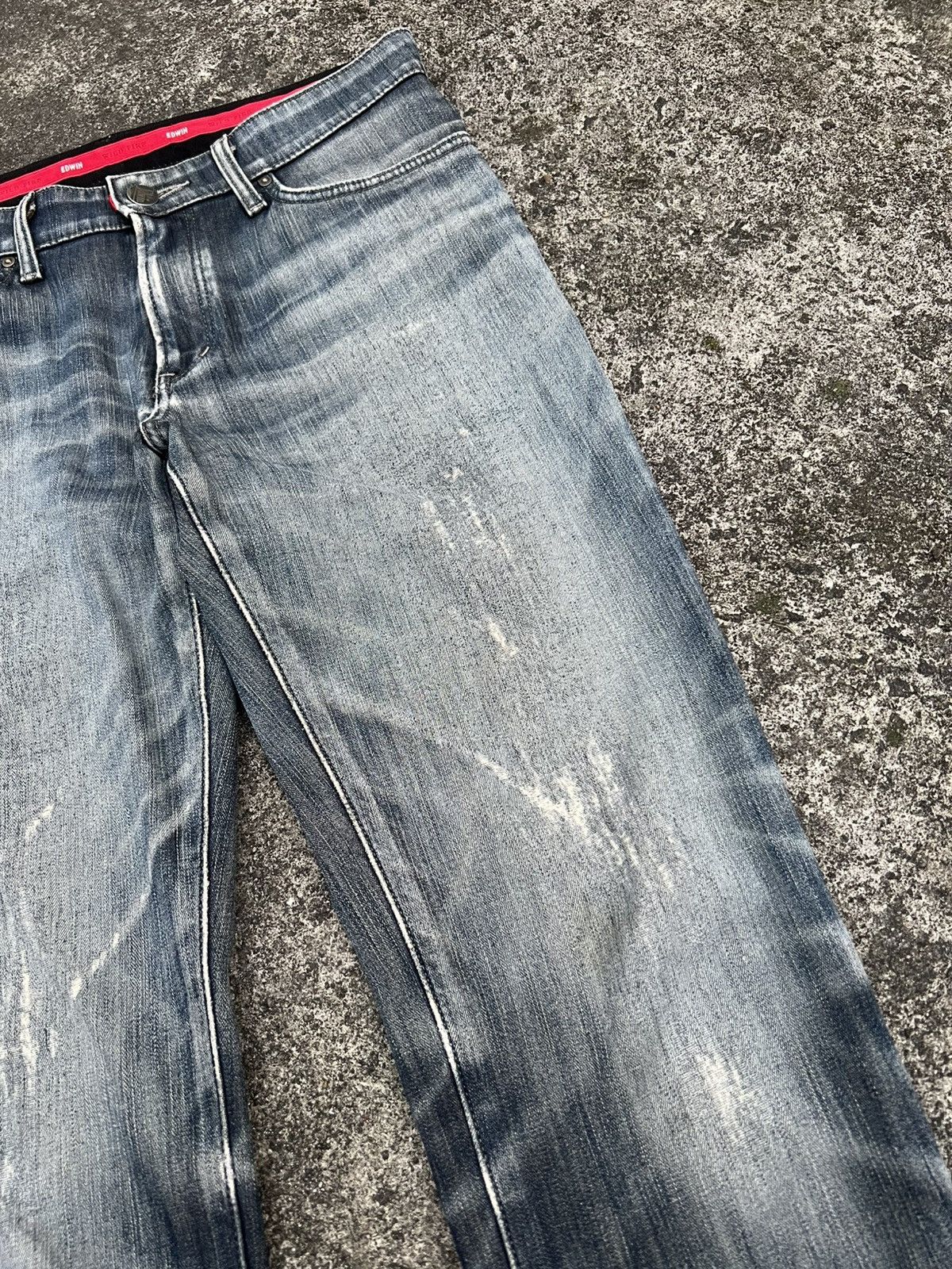 Edwin × If Six Was Nine VINTAGE EDWIN WILD FIRE DISTRESS JEAN Size US 31 - 6 Thumbnail