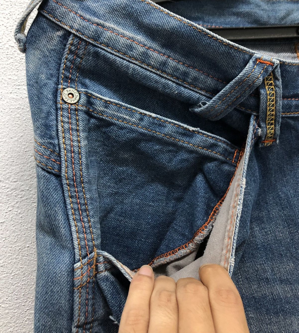 Japanese Brand GENOESE Cargo Denim Jeans Medium Distressed Workwear Style Size US 33 - 6 Thumbnail
