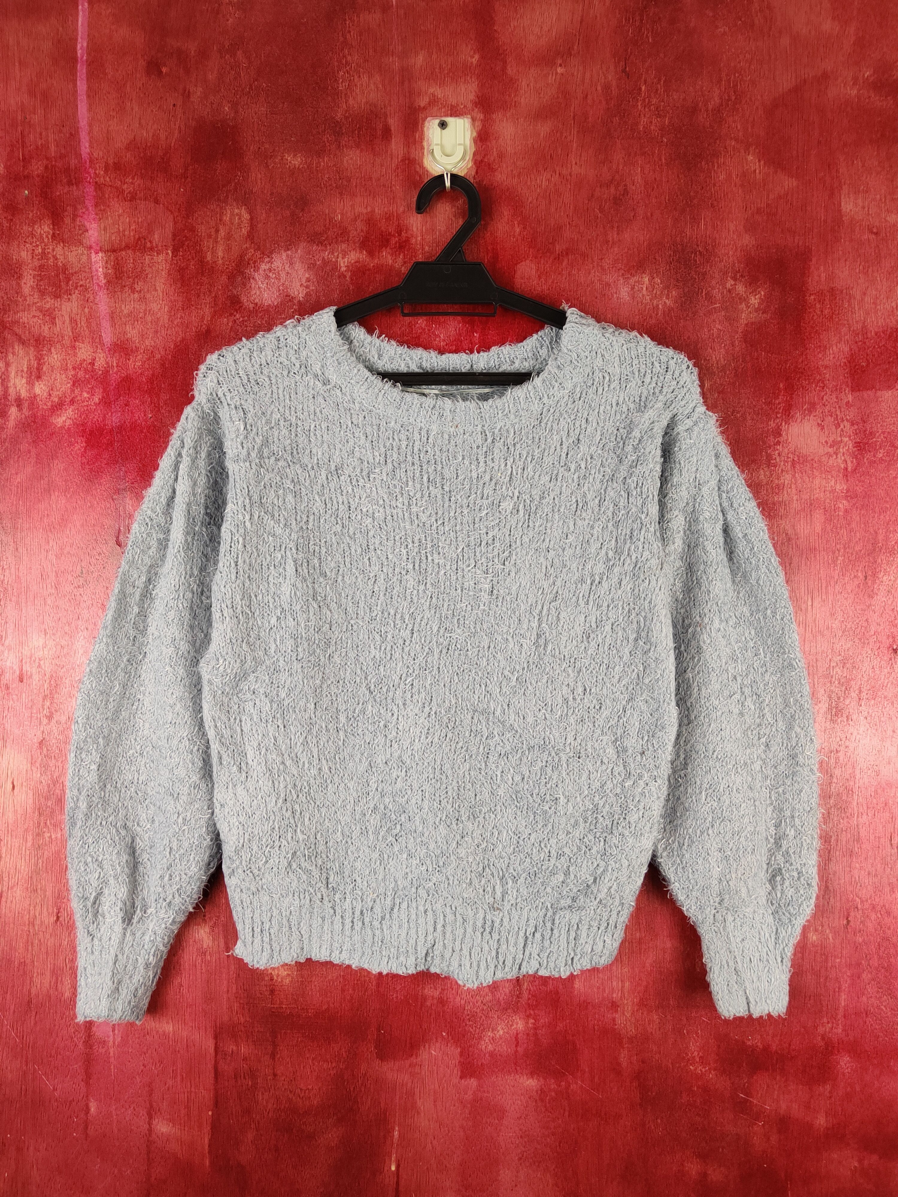 GU GU Blue Shag Shaggy Fur Mohair Knitwear #S2178 Size S / US 4 / IT 40 - 1 Thumbnail