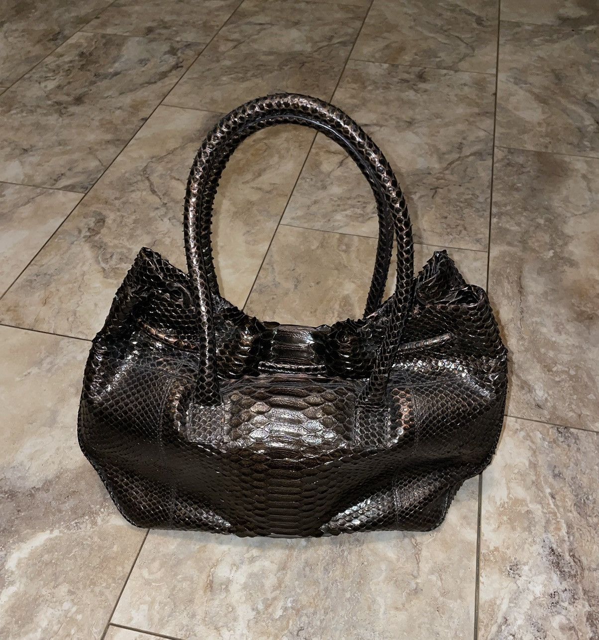 Nancy Gonzalez Nancy Gonzalez Genuine Python Curtus Leather Handbag Unique Size ONE SIZE - 2 Thumbnail
