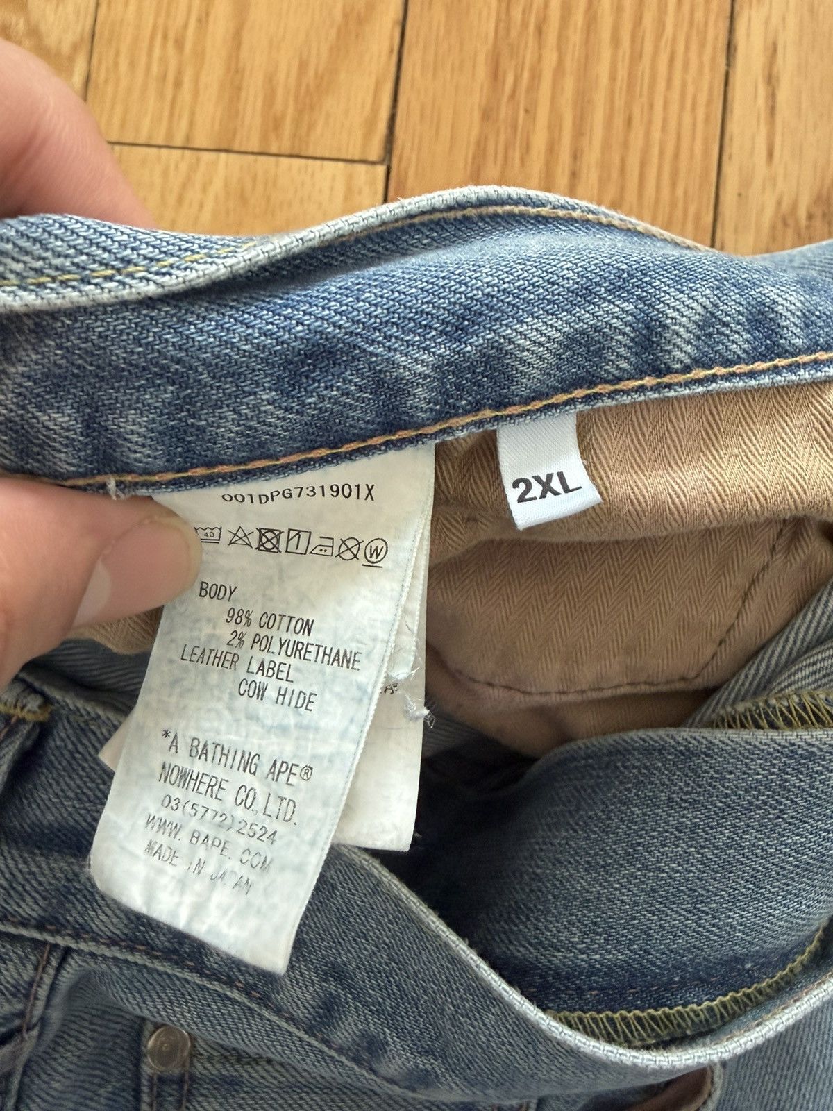 Bape A Bathing Ape Distressed Light Wash Denim Jeans Size US 34 / EU 50 - 6 Thumbnail