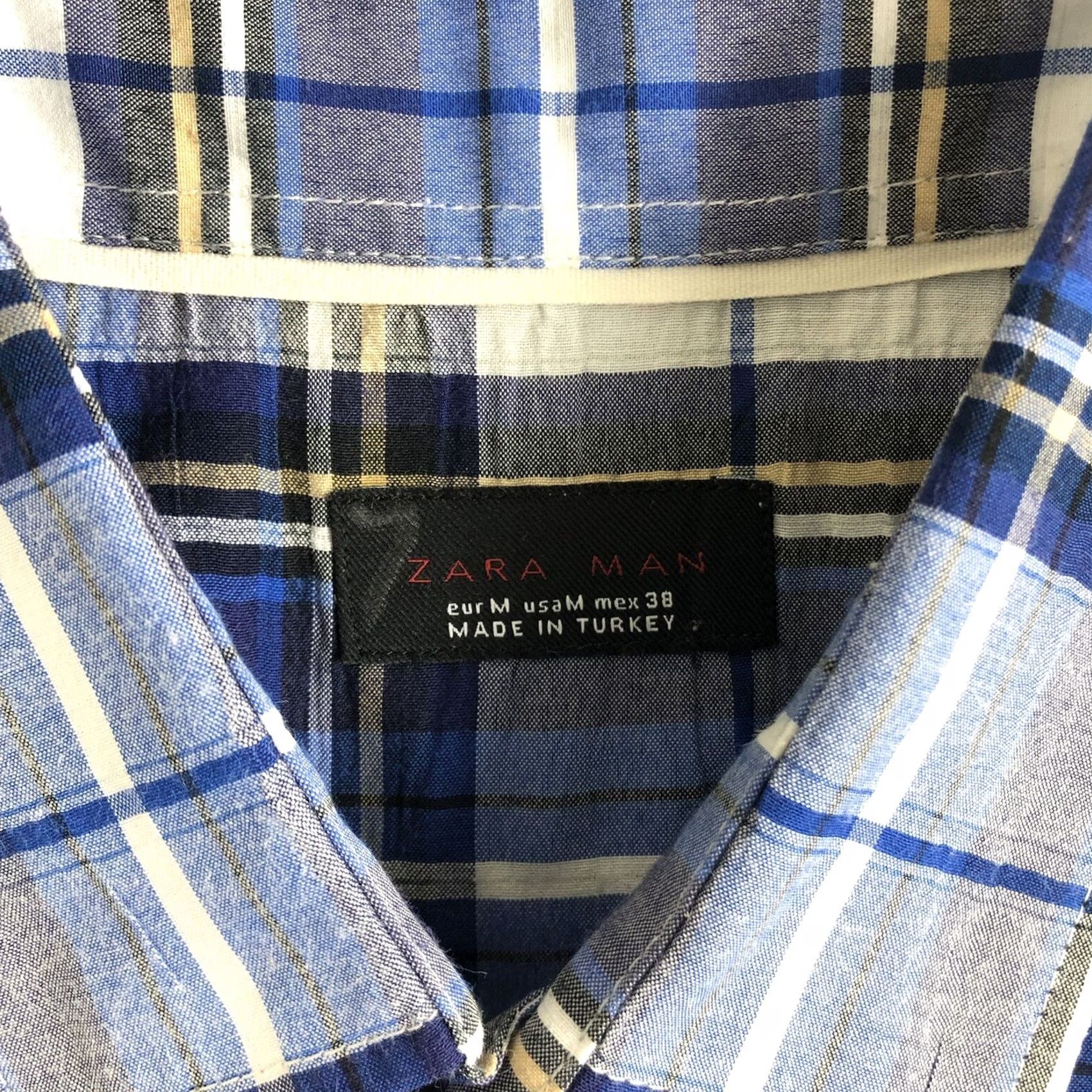 Zara Zara Man Casual Long Sleeve Blue Plaid Shirt Men's Size Medium Size US M / EU 48-50 / 2 - 3 Thumbnail