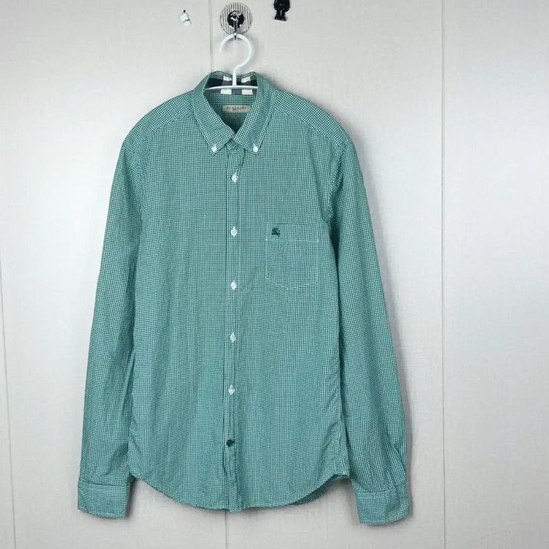 Burberry Burberry Green Cotton Long Sleeve Shirt Size US S / EU 44-46 / 1 - 1 Thumbnail
