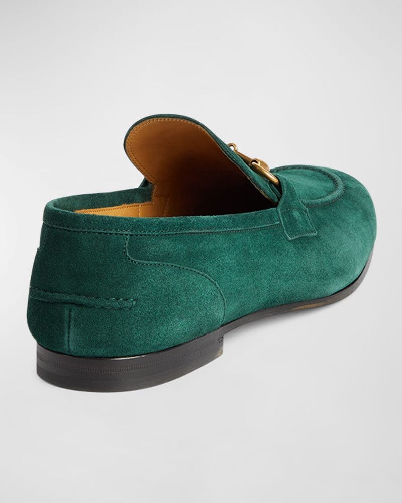 Gucci os11x0226 Jordaan Suede Bit Loafers in Green Size US 7.5 / EU 40-41 - 4 Thumbnail
