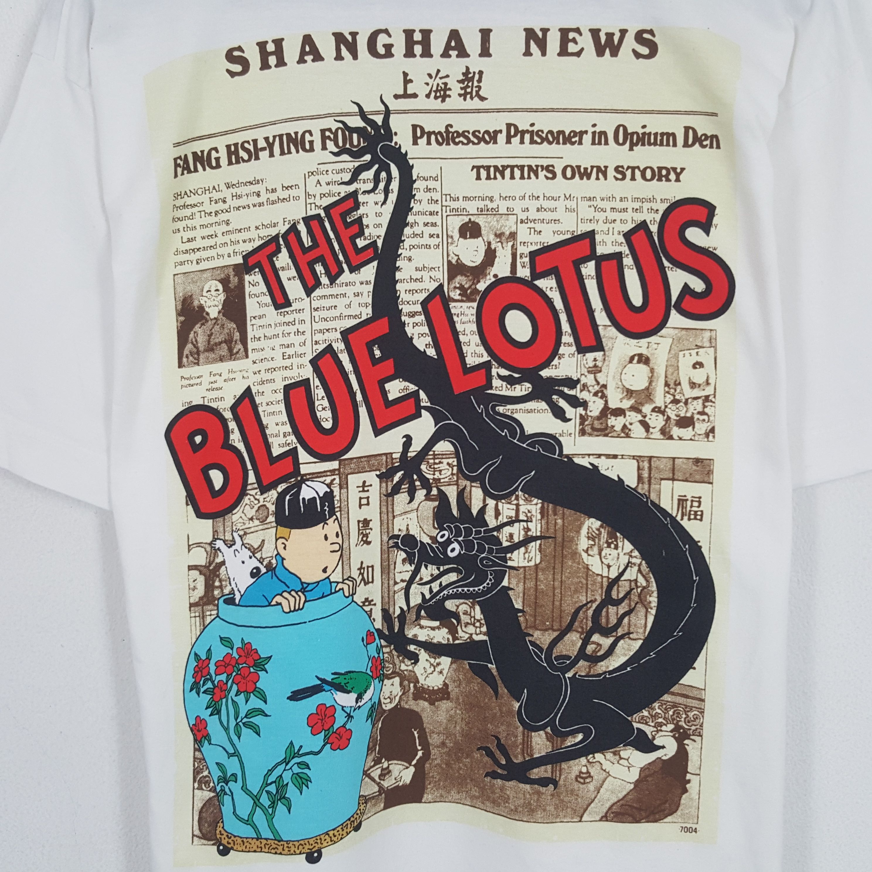 Vintage Vintage Tintin The Blue Lotus Tshirt Size US L / EU 52-54 / 3 - 2 Thumbnail
