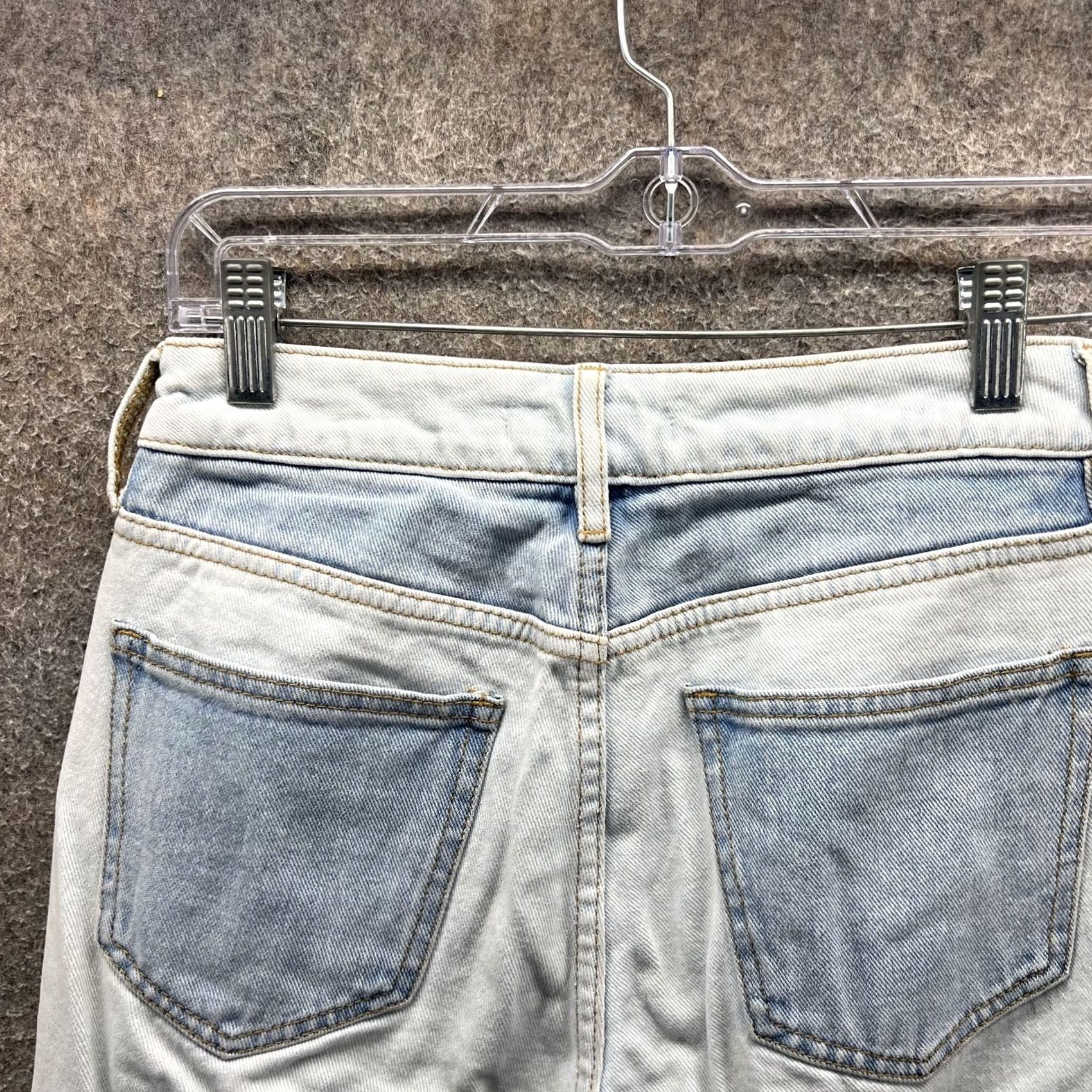 Pacsun PacSun Jeans Womens 24 Light Wash Patchwork Colorblock Mom High Rise Denim - Jeans - Womens - 24 - Light - Blue Size 42" / US 20 - 6 Thumbnail
