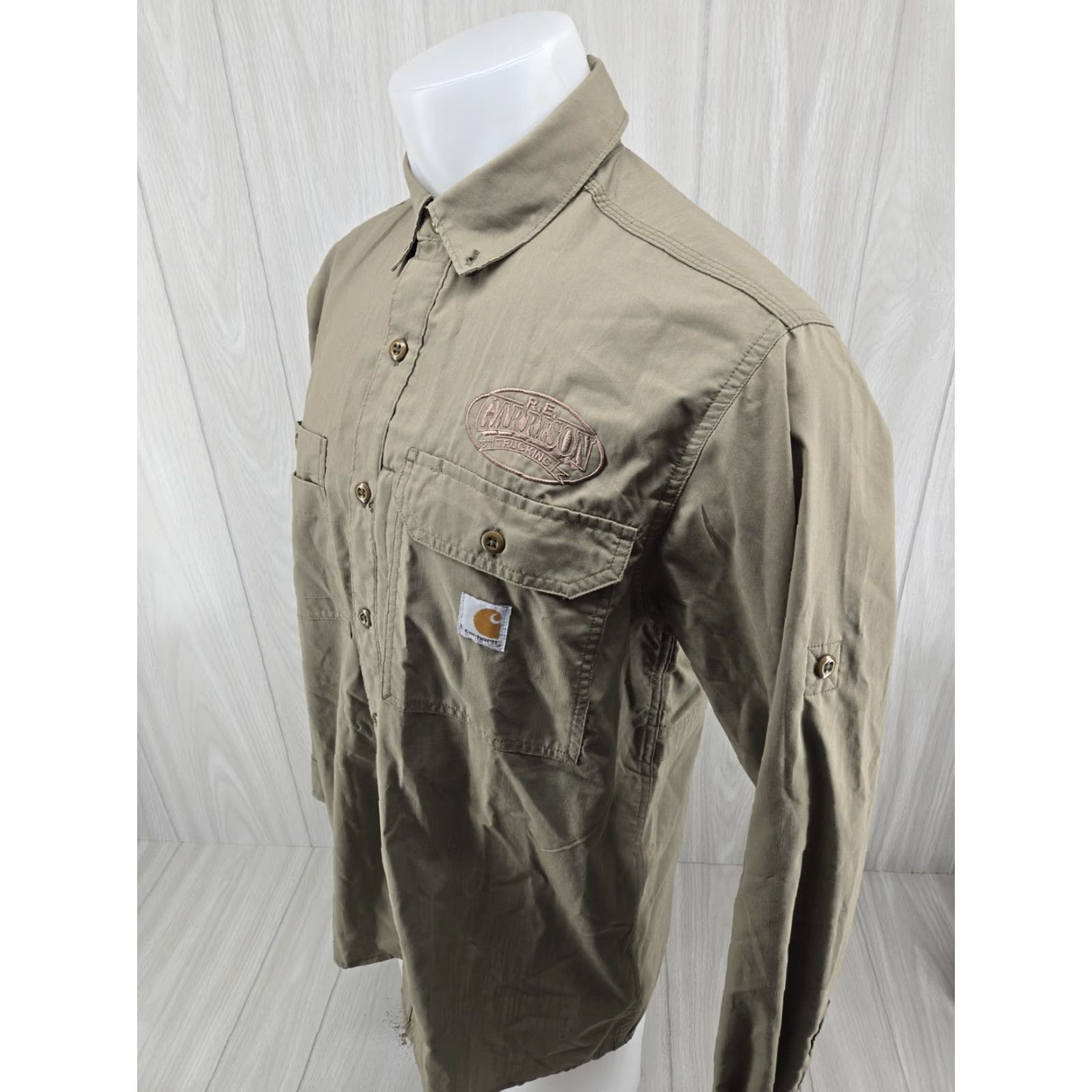 Carhartt Carhartt Force Button Up Shirt Long Sleeve Green Medium Relaxed Fit Mens Size US M / EU 48-50 / 2 - 3 Thumbnail