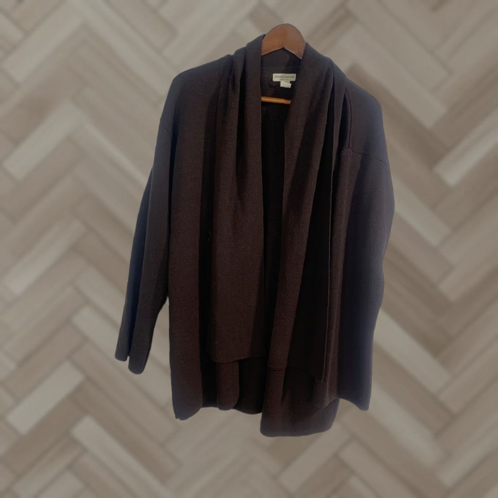 Vintage Chiara Marconi Womens Sweater Cardigan Size M Brown Italy Solid Acrylic Knit Size M / US 6-8 / IT 42-44 - 1 Thumbnail
