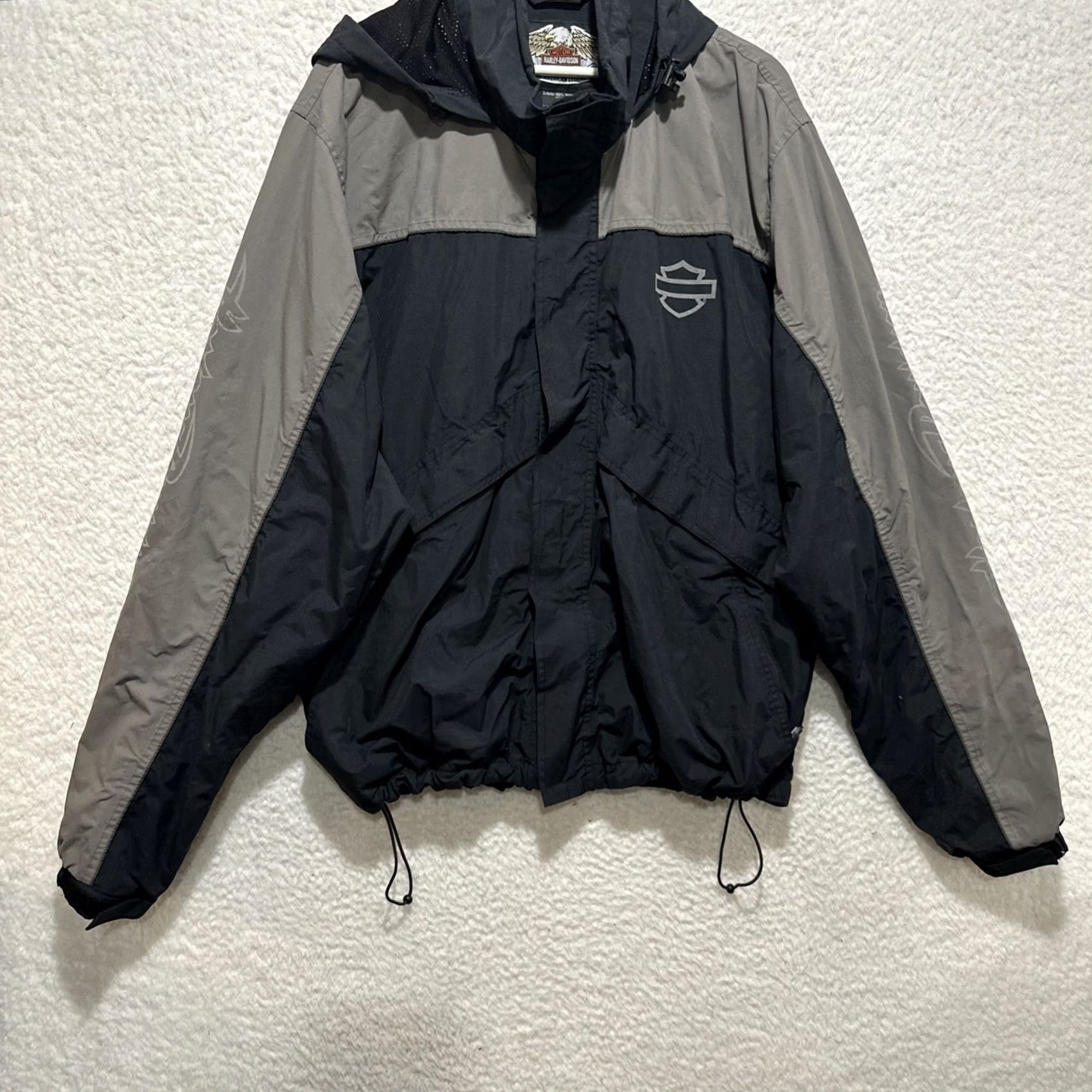 Harley Davidson Harley-Davidson Jacket Men’s Motorcycle XL Black Gray Nylon Eagle Graphic Motorcycle Jacket Men’s XL Black Gray Nylon Eagle Graphic Size US XL / EU 56 / 4 - 5 Thumbnail