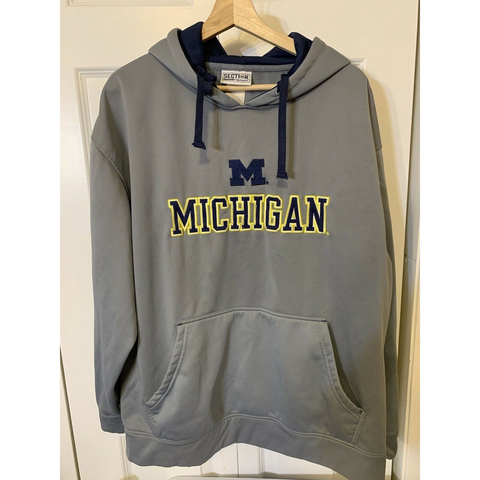 Majestic Section 101 Majestic MICHIGAN Men’s Sz XL Gray Fleece Pullov Size US XL / EU 56 / 4 - 4 Thumbnail