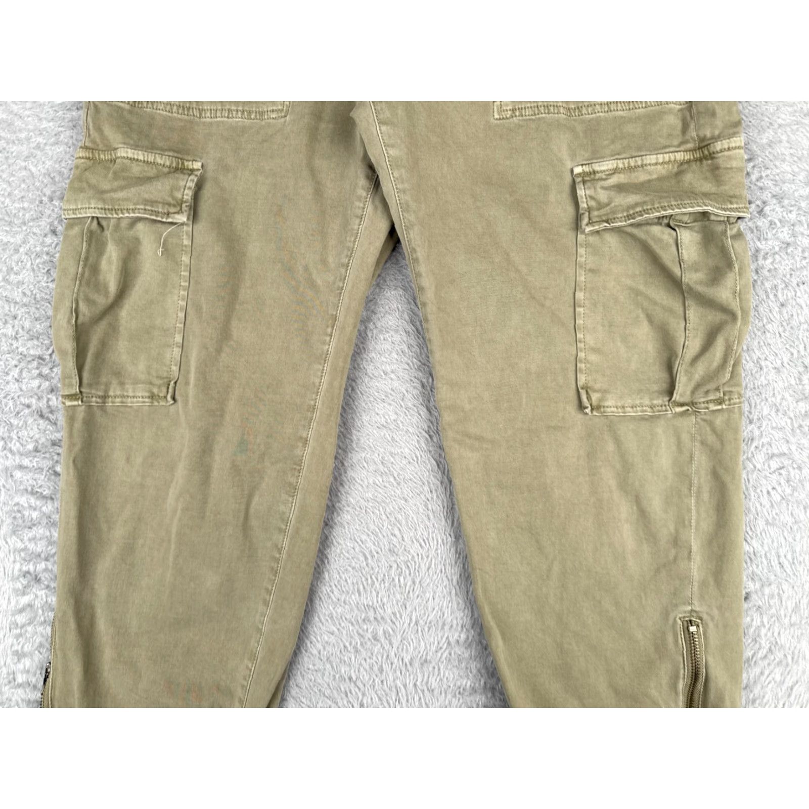 Vintage Liverpool Jeans Women's Cargo Pants Size 10 Green Tapered Low Rise Cotton 30x25 Size 32" / US 10 / IT 46 - 3 Thumbnail