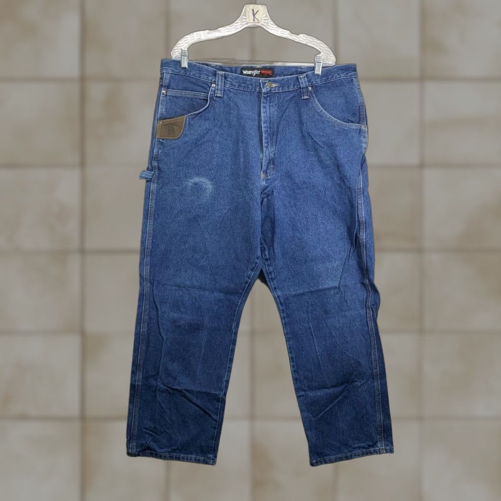 Wrangler VINTAGE Wrangler Men's Jeans Denim 40x30 Straight Fit High Rise Blue Cowboy Logo 90s Size US 40 / EU 56 - 1 Thumbnail