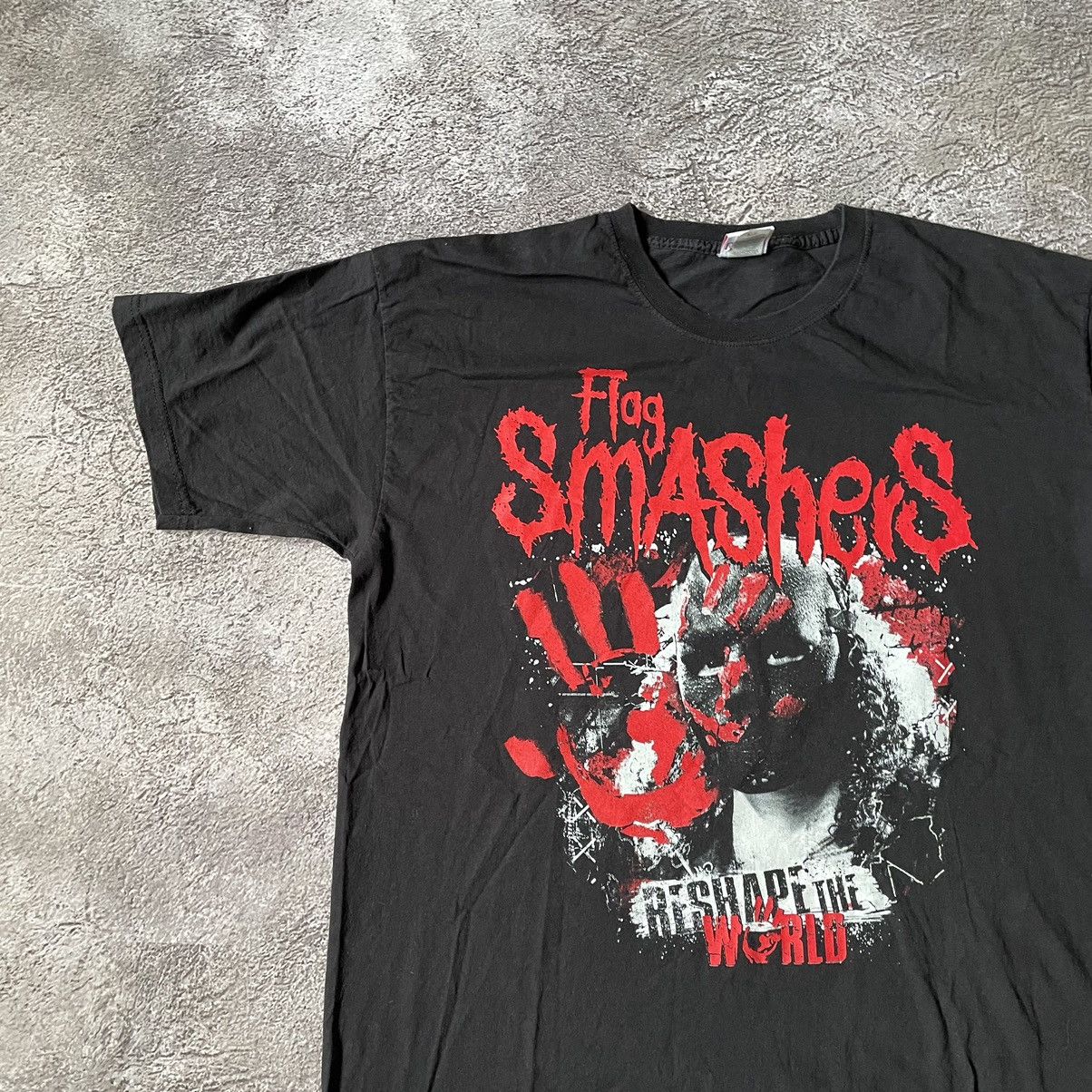 Vintage Vintage Y2K Graphic Tee Blood Abstract Creepy Face Washed XL Size US XL / EU 56 / 4 - 4 Thumbnail