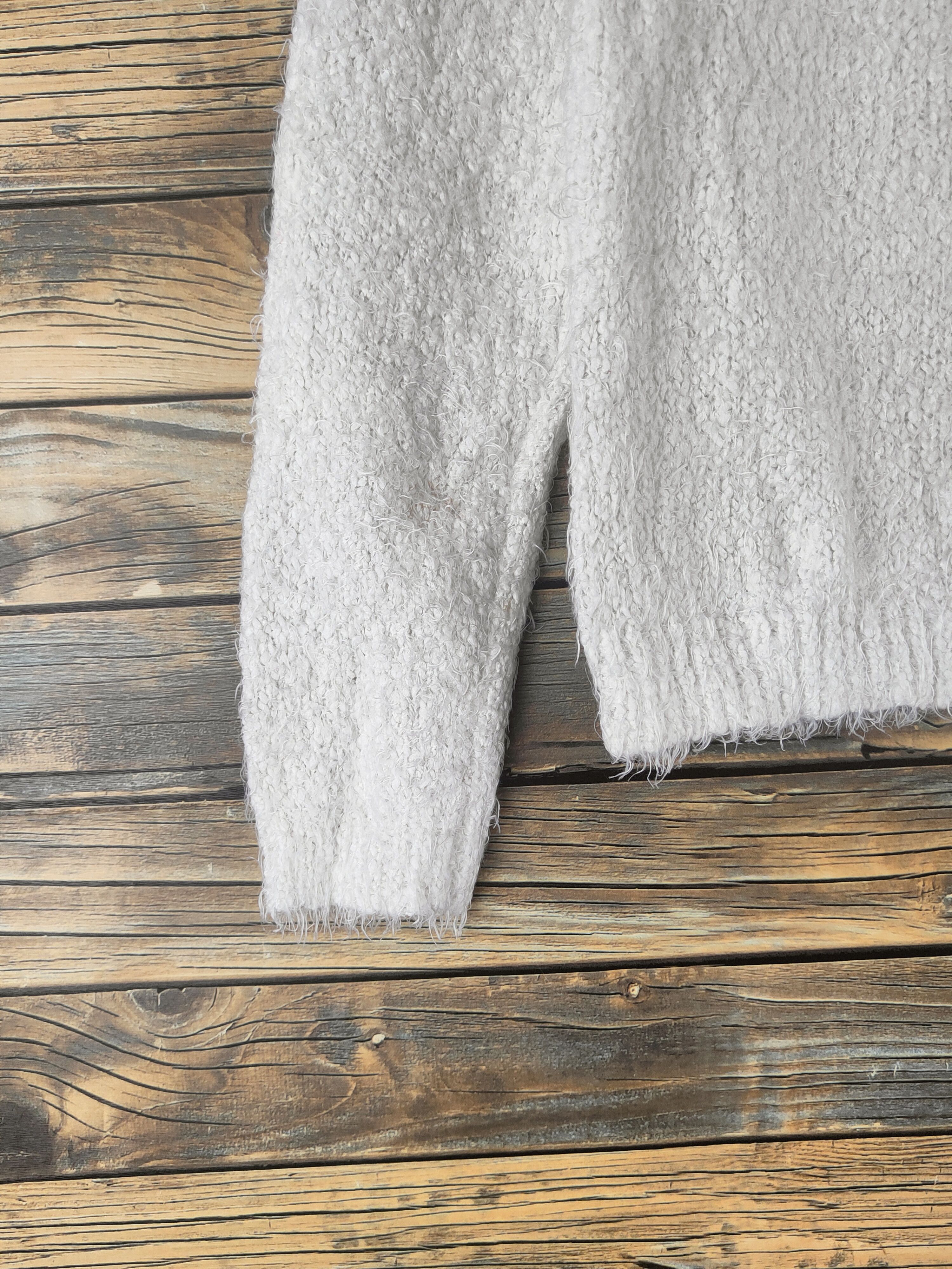 Japanese Brand DL Ann Basket White Fur Mohair Knitwear #46-511 Size S / US 4 / IT 40 - 4 Thumbnail