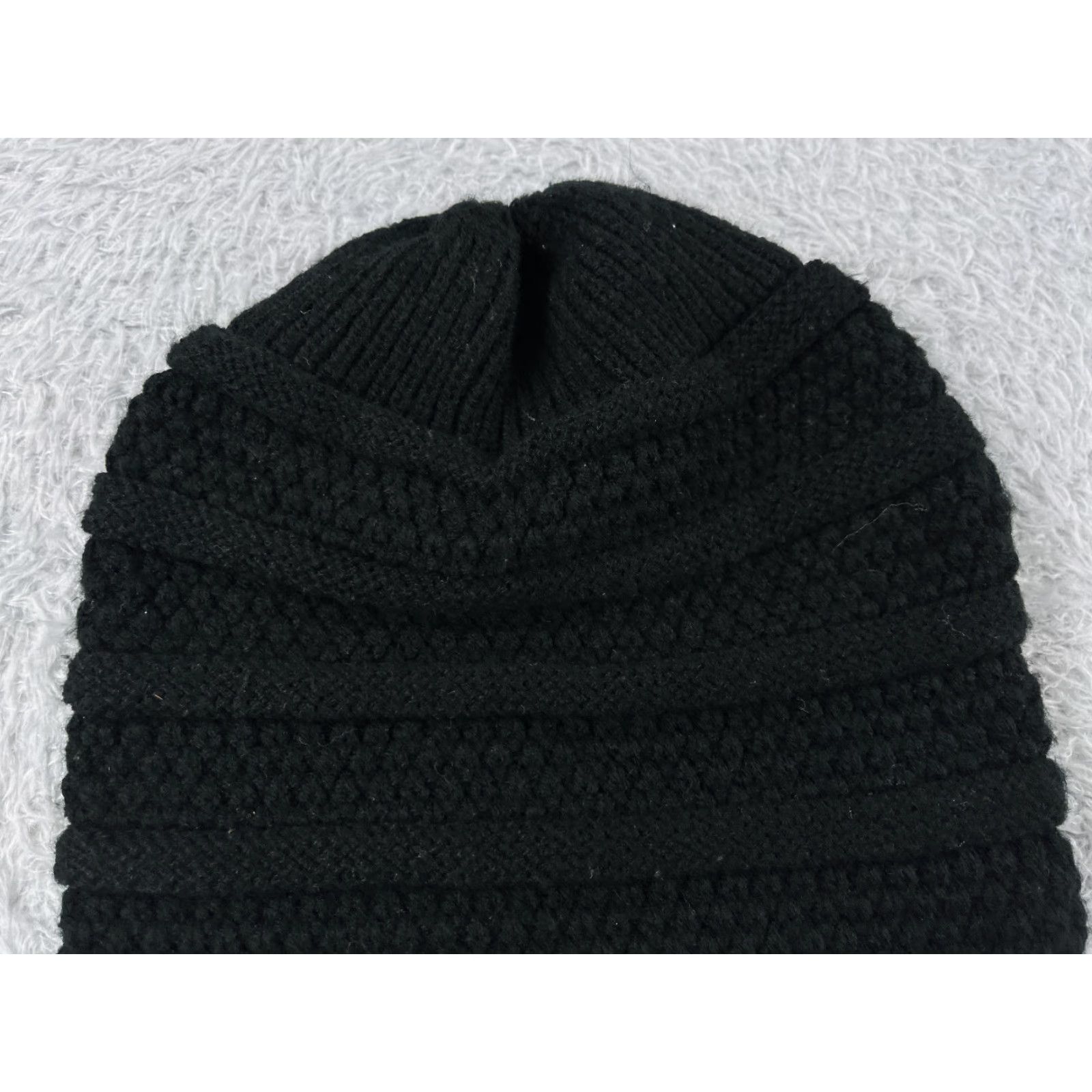 Vintage Tough Headwear Beanie Hats Adult One Size Black Knit 100% Acrylic Slouch Toque Ski Size ONE SIZE - 3 Thumbnail