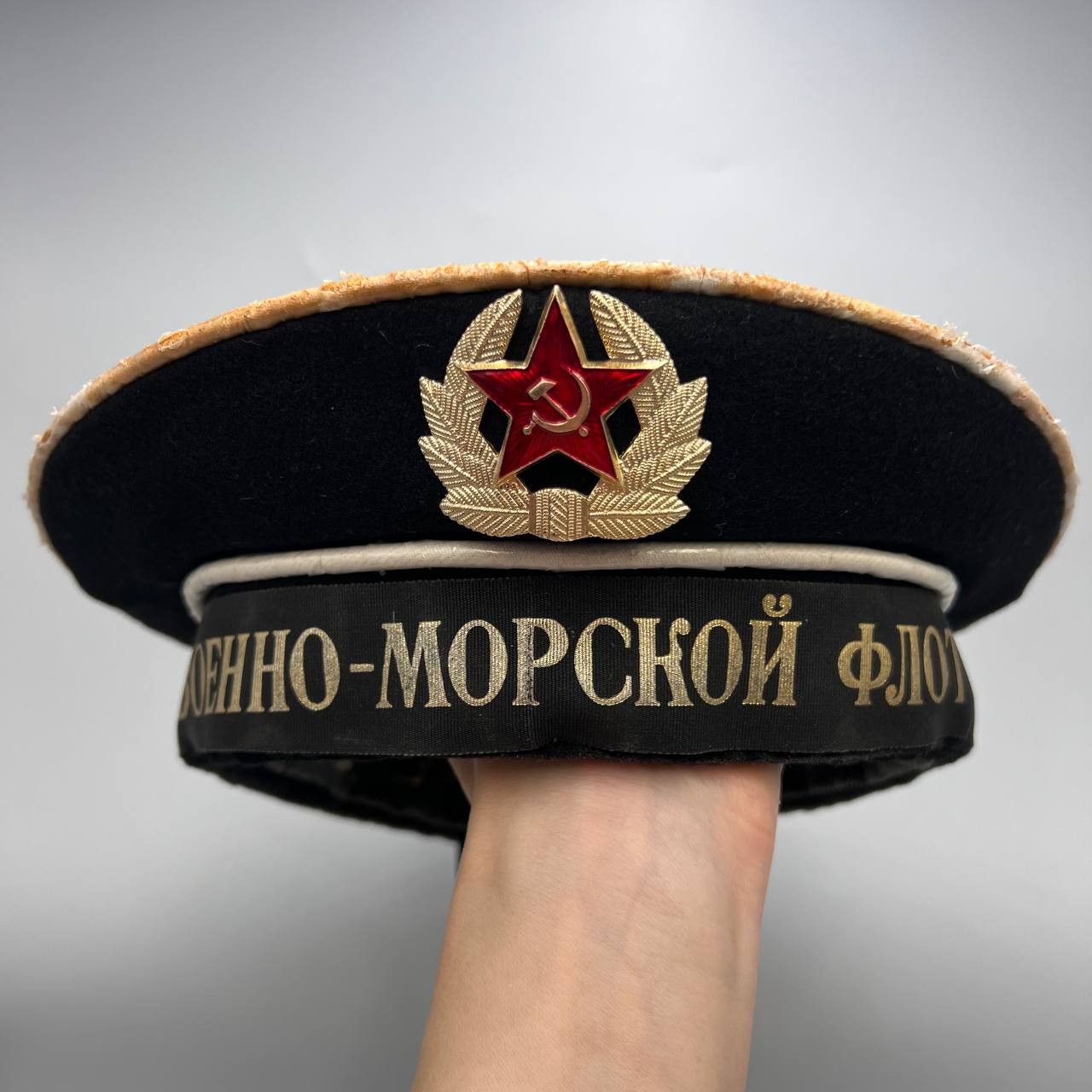 Vintage Vintage USSR Soldier Navy Sailor Hat Beskozyrka Wool Uniform Size ONE SIZE - 1 Thumbnail