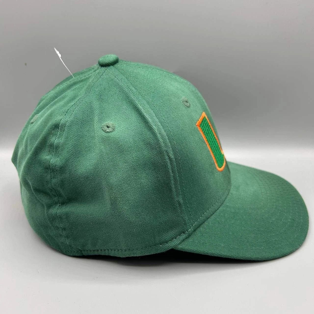 Adidas Miami Hurricanes Hat Men Green Adidas Stretch Fitted Cap S-M Size ONE SIZE - 6 Thumbnail