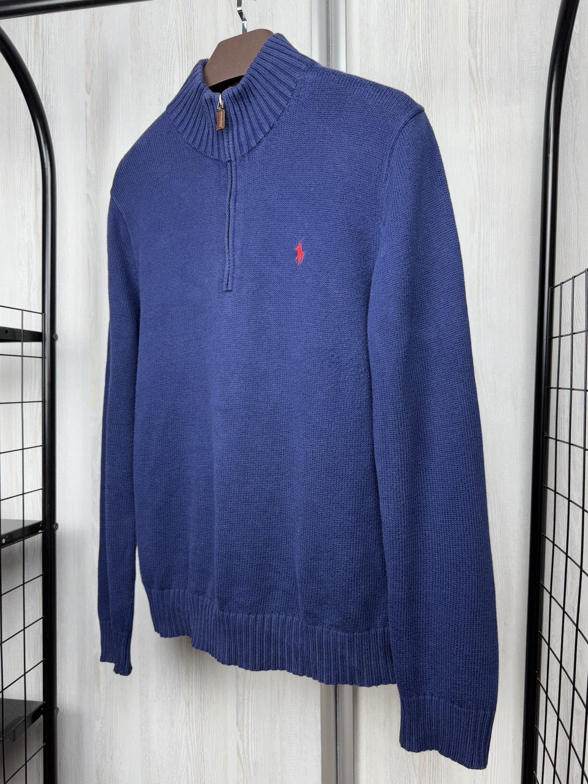 Polo Ralph Lauren Polo Ralph Lauren Sweater Blue 1/4 Zip Cotton Knit Pullover Size US M / EU 48-50 / 2 - 5 Thumbnail