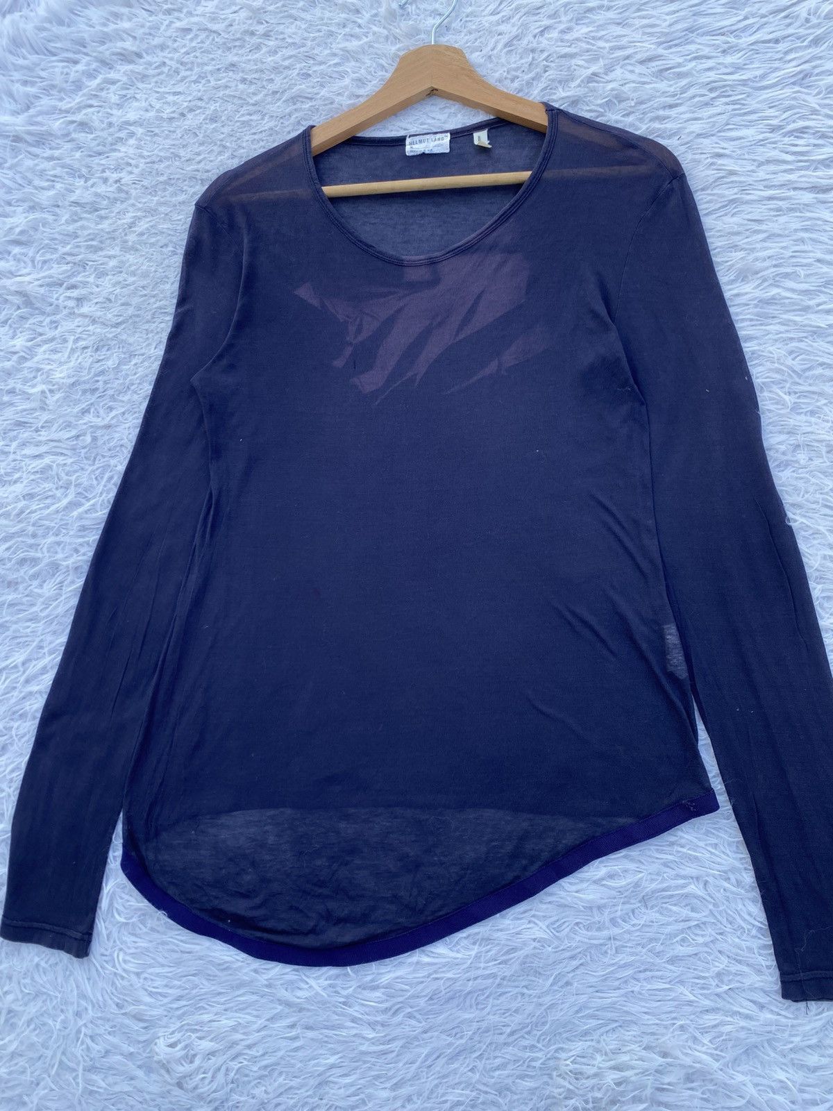 Helmut Lang Rare Vintage Helmut Lang Produced 1998 V mesh Longsleeve Top Size S / US 4 / IT 40 - 6 Thumbnail