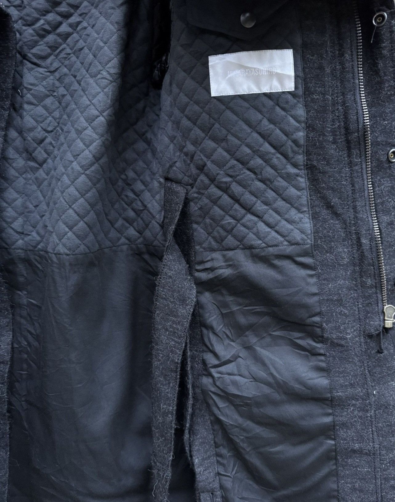 Designer × Maison MIHARA YASUHIRO Miharayasuhiro Quilted Wool Coat with Detachable Scarf Size US S / EU 44-46 / 1 - 16 Thumbnail
