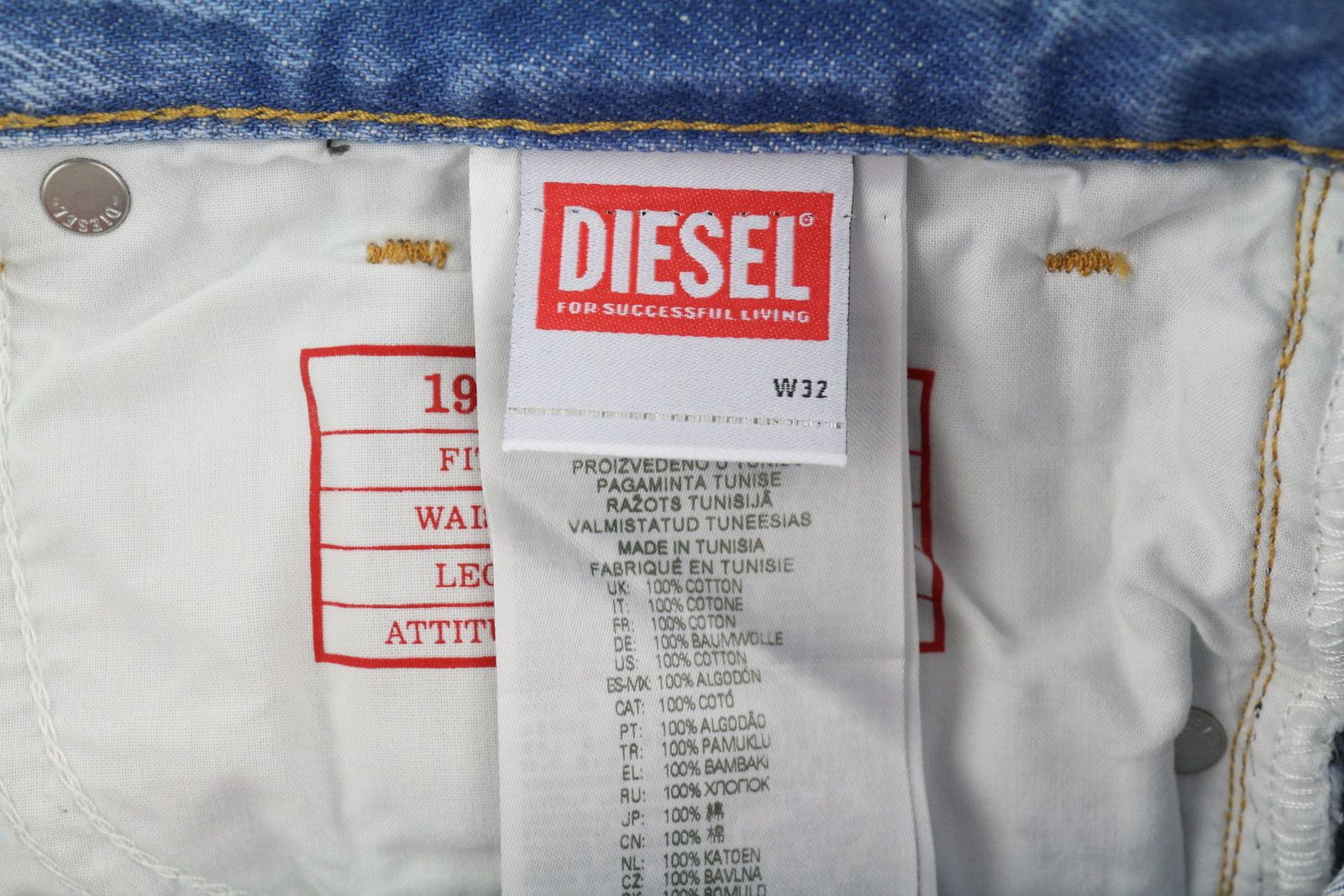Diesel 1995 D-SARK 09I29 W32/L34 Blue Slim Straight 85404 Size US 32 / EU 48 - 10 Thumbnail