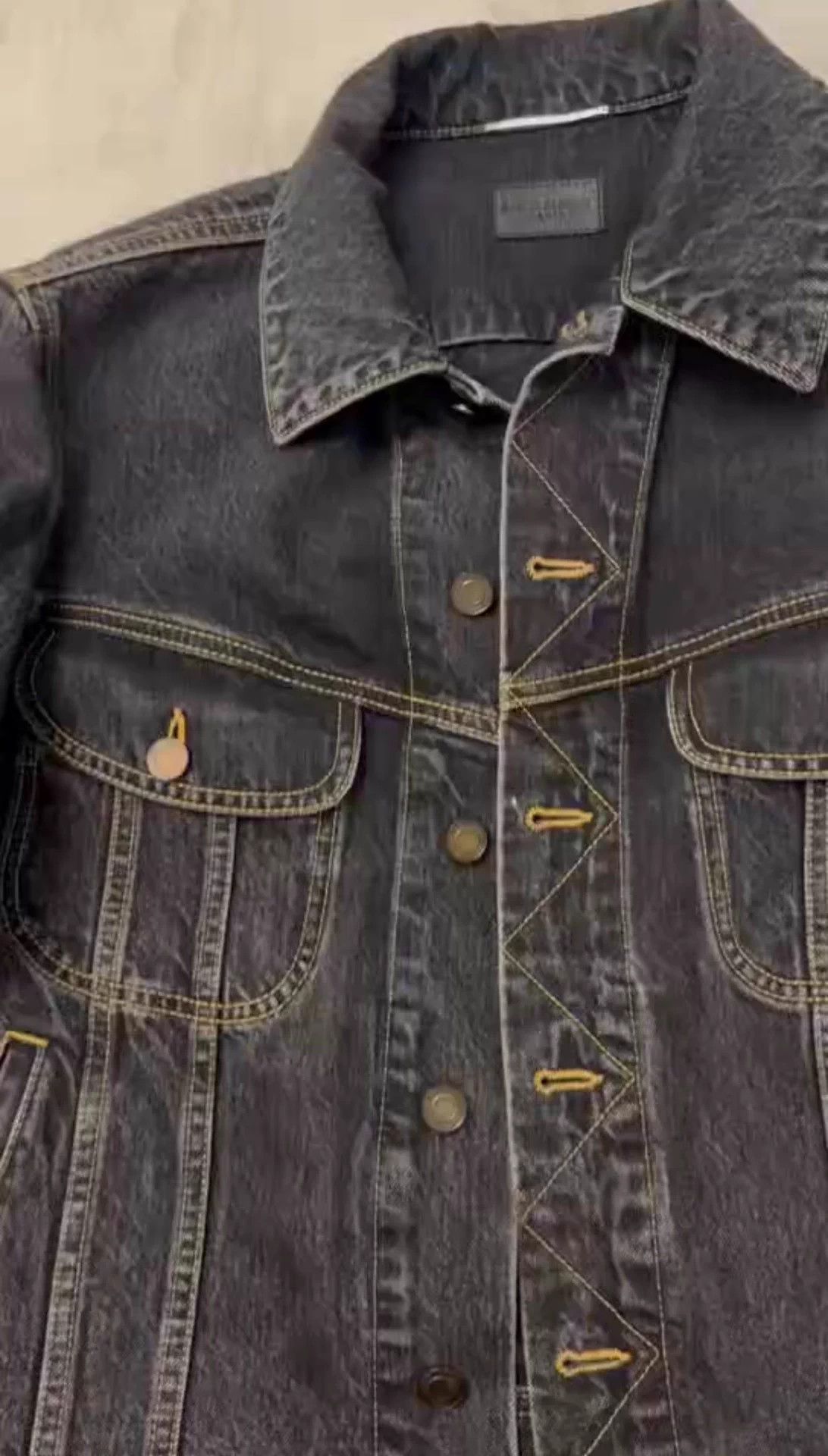 Saint Laurent Paris Saint Laurent SLP Black Washed Denim Yellow Stitch S Size US S / EU 44-46 / 1 - 8 Thumbnail