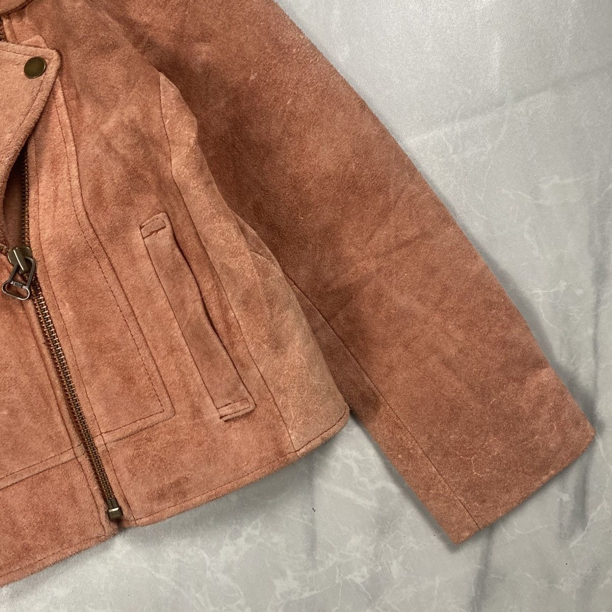 SLY Sly Leather Punk Rocker Biker Suede Jacket Size S / US 4 / IT 40 - 2 Thumbnail