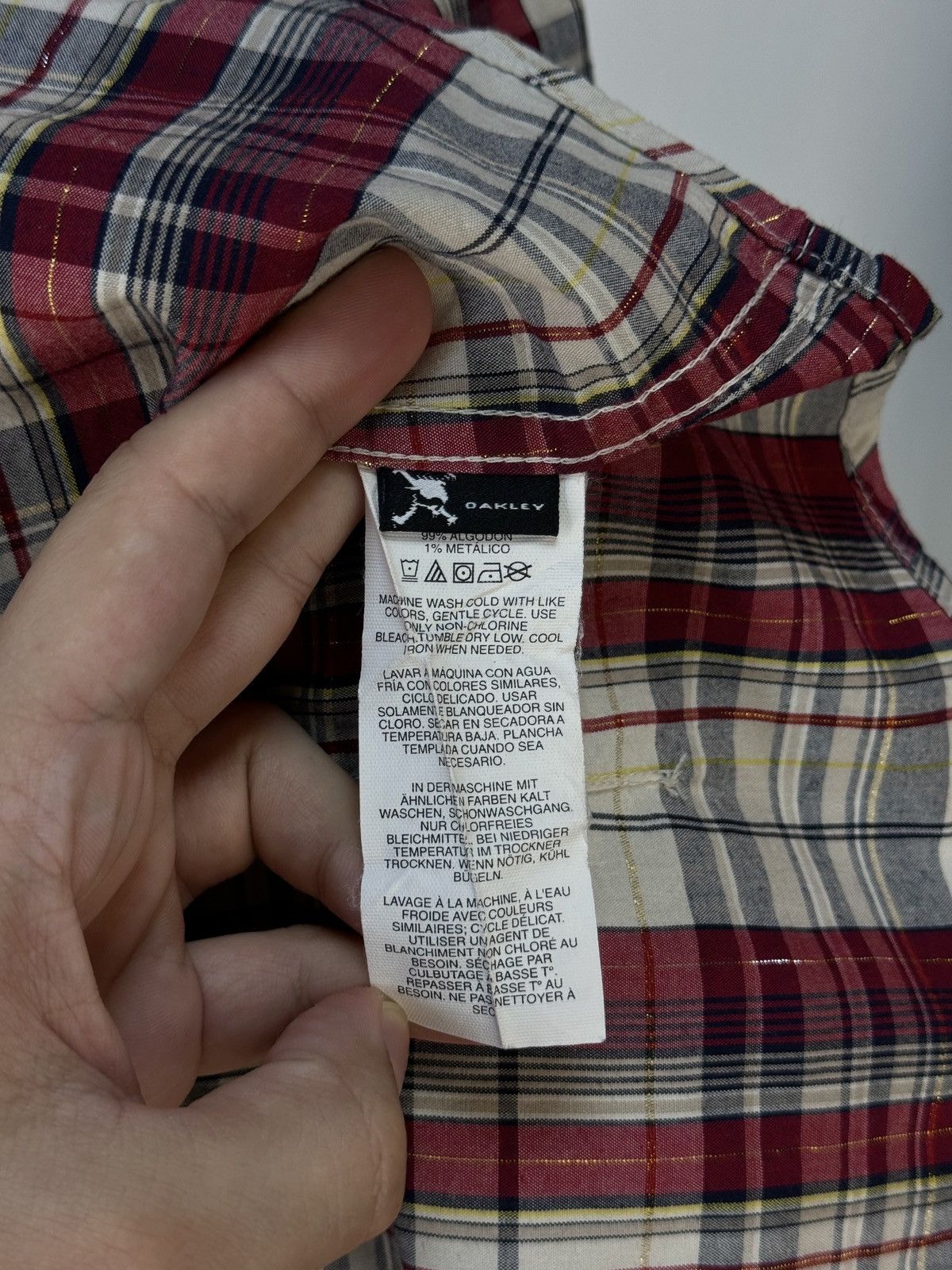 Oakley × Vintage OAKLEY Vintage Mens Short Sleeve Plaid Red Shirt Size US S / EU 44-46 / 1 - 11 Thumbnail