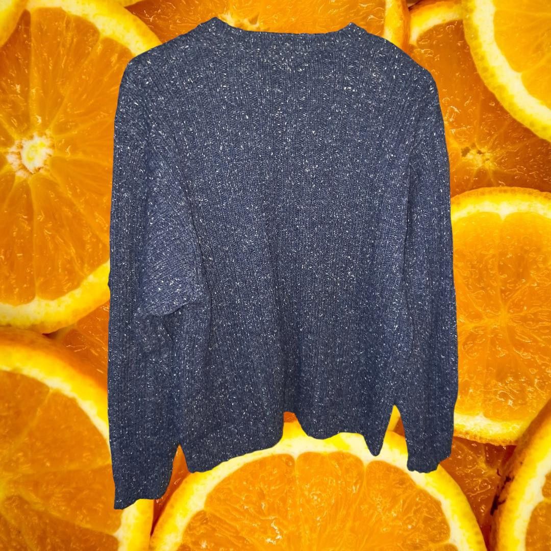Timberland Timberland Blue and White Cable Knit Crew Neck Wool Blend Sw Size US M / EU 48-50 / 2 - 2 Thumbnail