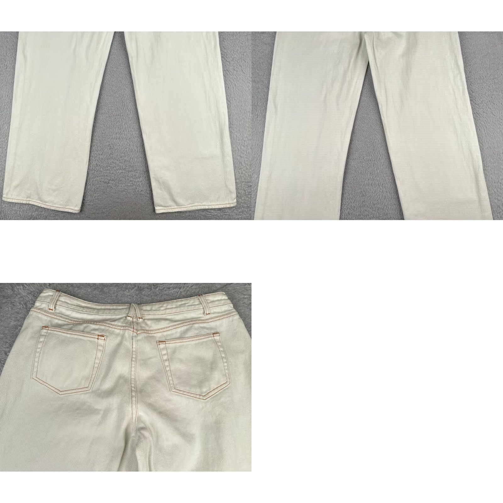 Lioness Lioness Jeans Womens 2XL White Wide-Leg 100% Cotton Mid Rise Zip Fly 36x32 Denim Distressed Logo Embroidered 5-Pocket Regular Mens Womens Size 40" / US 18 - 10 Thumbnail