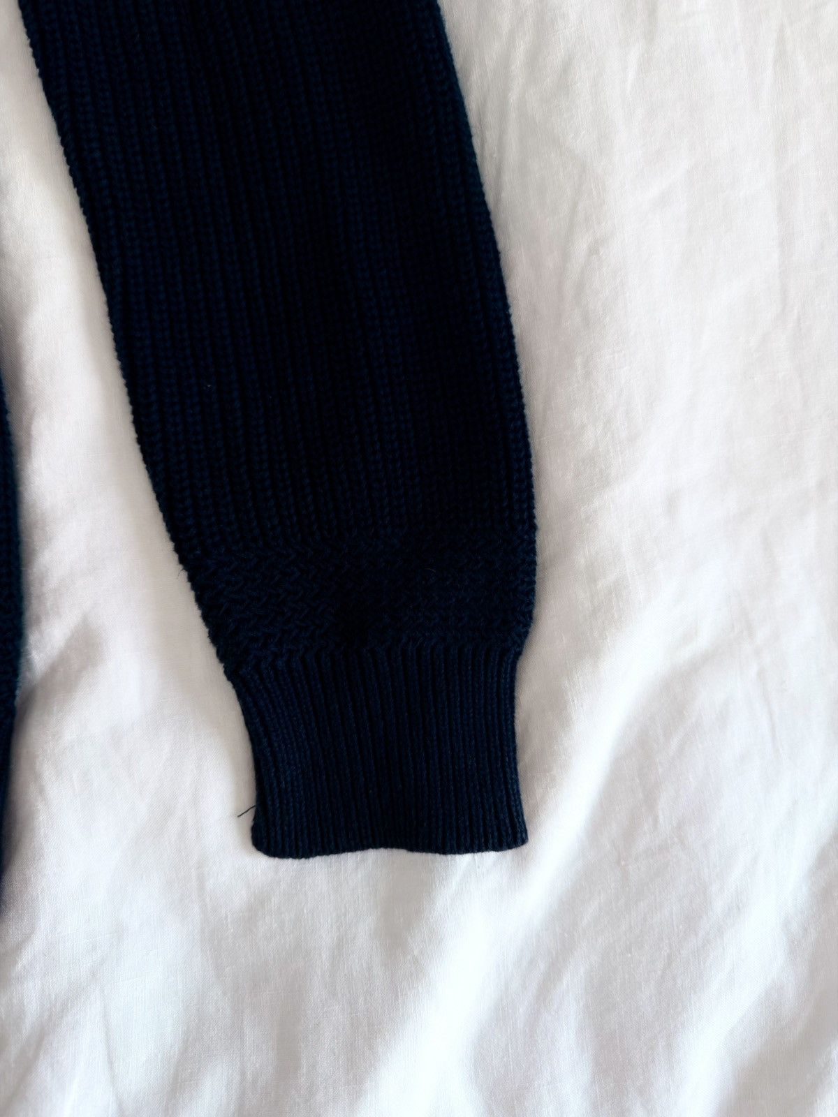 Vince Vince Navy Fisherman Knit Shawl Collar Sweater Size US M / EU 48-50 / 2 - 5 Thumbnail