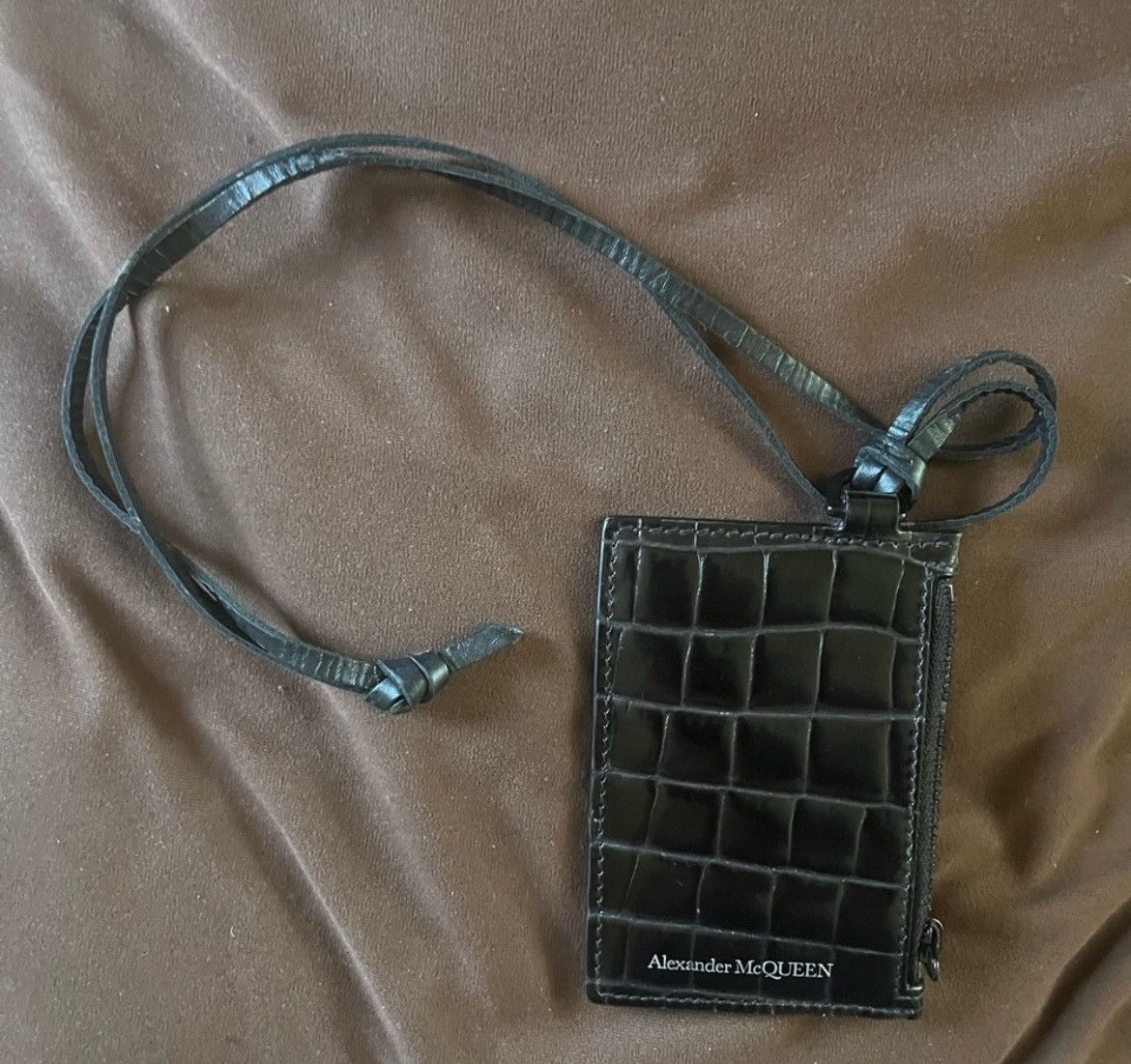 Alexander McQueen Alexander McQueen Croc-Embossed Leather Purse Card Holder Size ONE SIZE - 5 Thumbnail