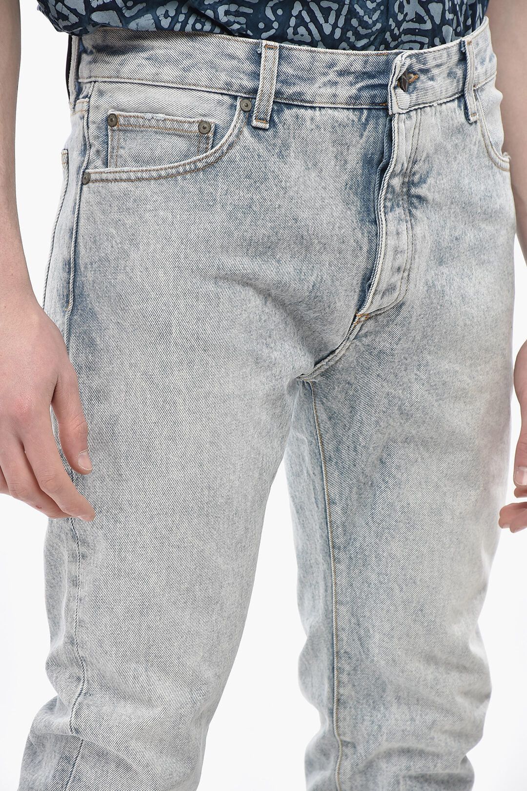 Palm Angels og1mm0326 Denim Skinny Fit Jeans in Light Blue Size US 31 - 3 Thumbnail