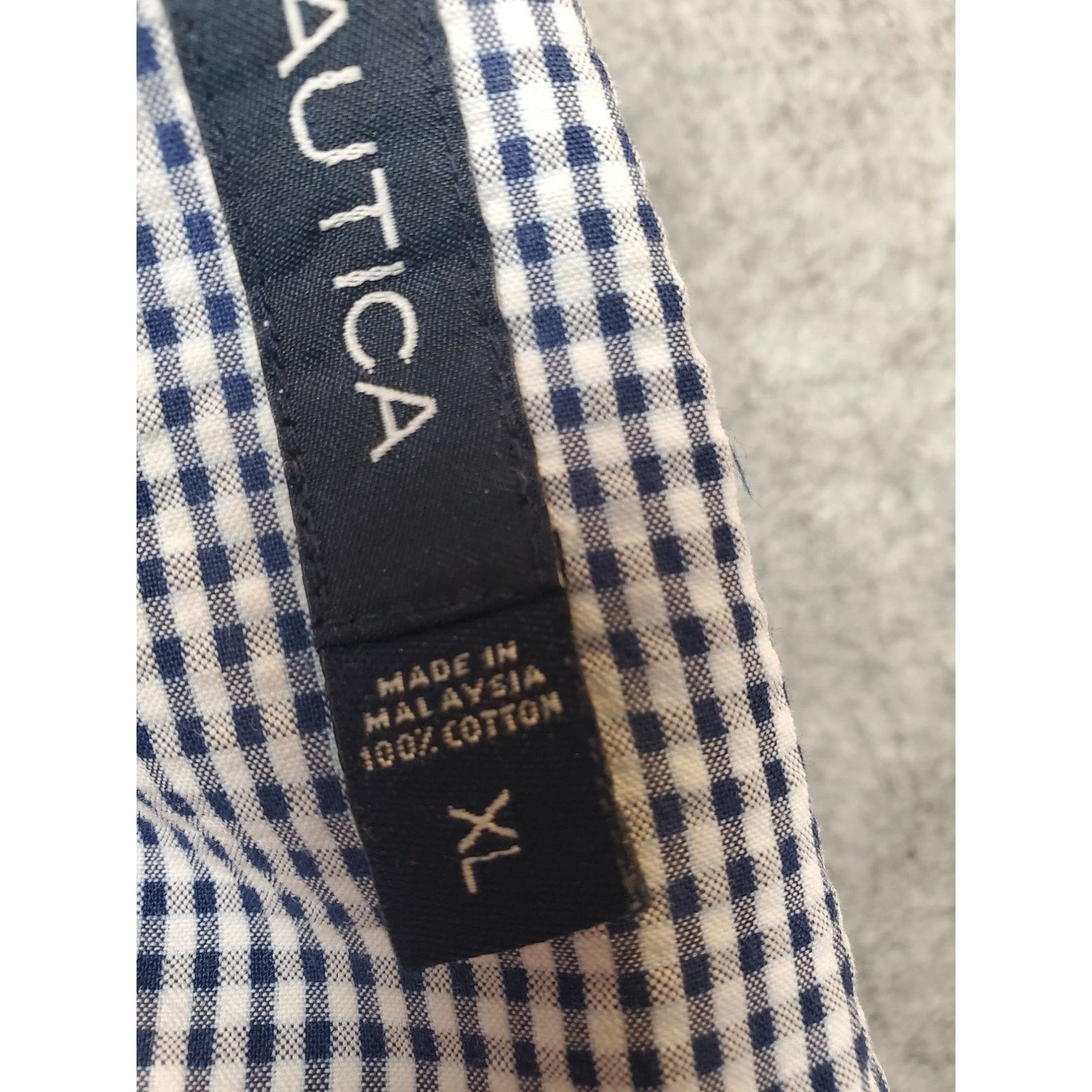 Nautica Nautica Mens XL Button Down Shirt Blue White Seersucker Size US XL / EU 56 / 4 - 4 Thumbnail