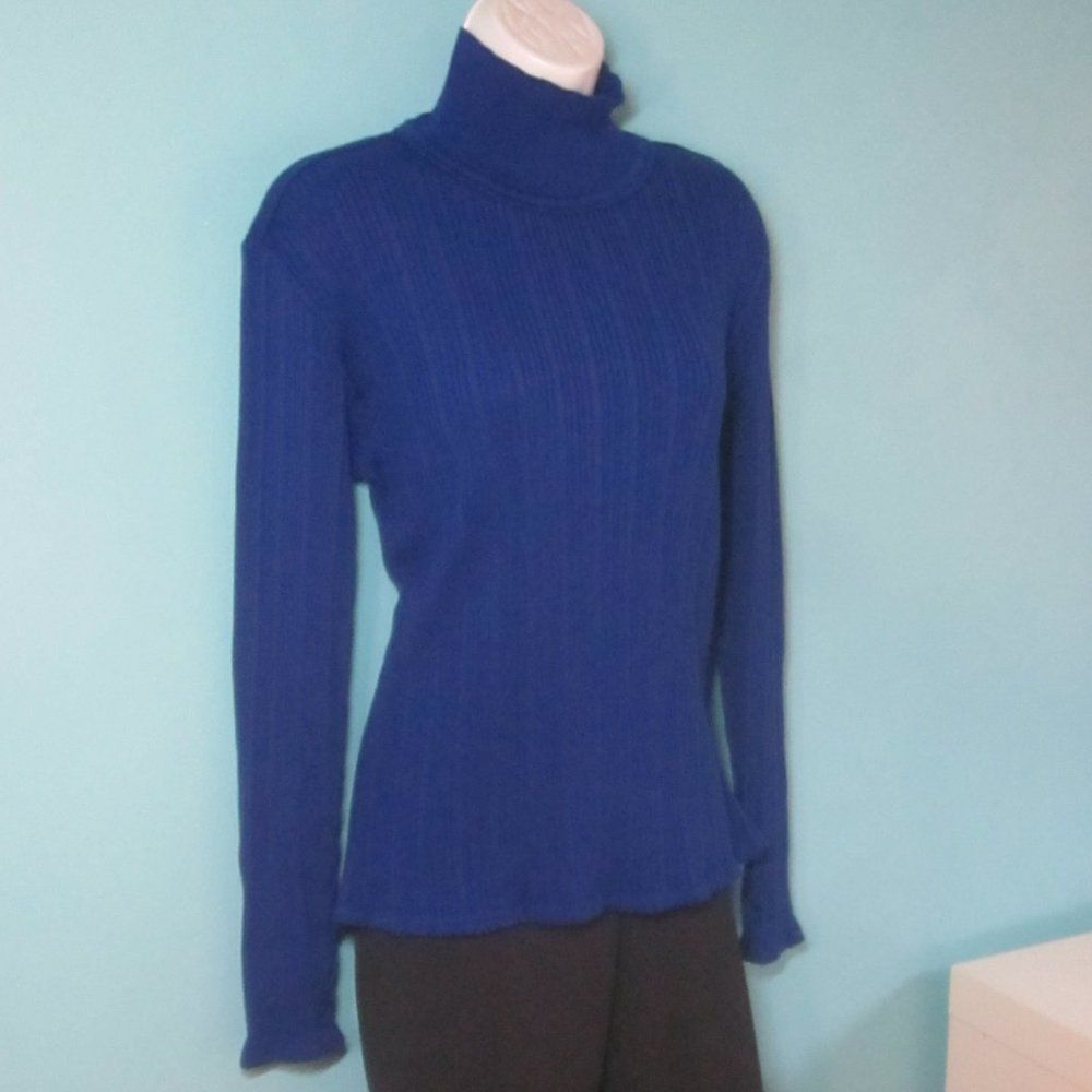 Emanuel Ungaro Ribbed Stretch Wool Turtleneck Vintage 80's S