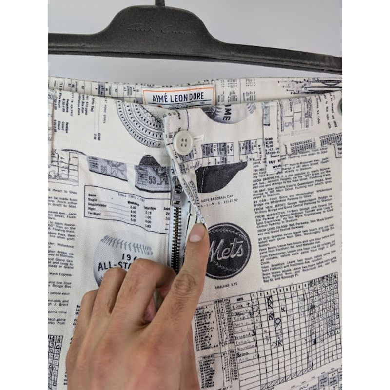Aime Leon Dore o1rshd1 Mets Printed Chino Pant in Black / White Size US 32 / EU 48 - 8 Thumbnail