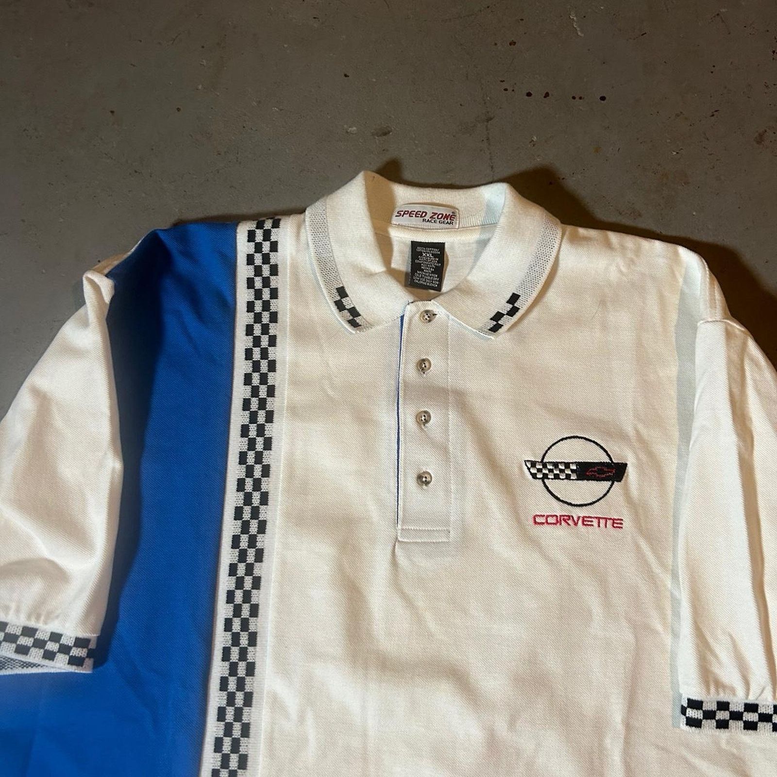 Fila 90s corvette car polo shirt collar button Size US XXL / EU 58 / 5 - 2 Thumbnail