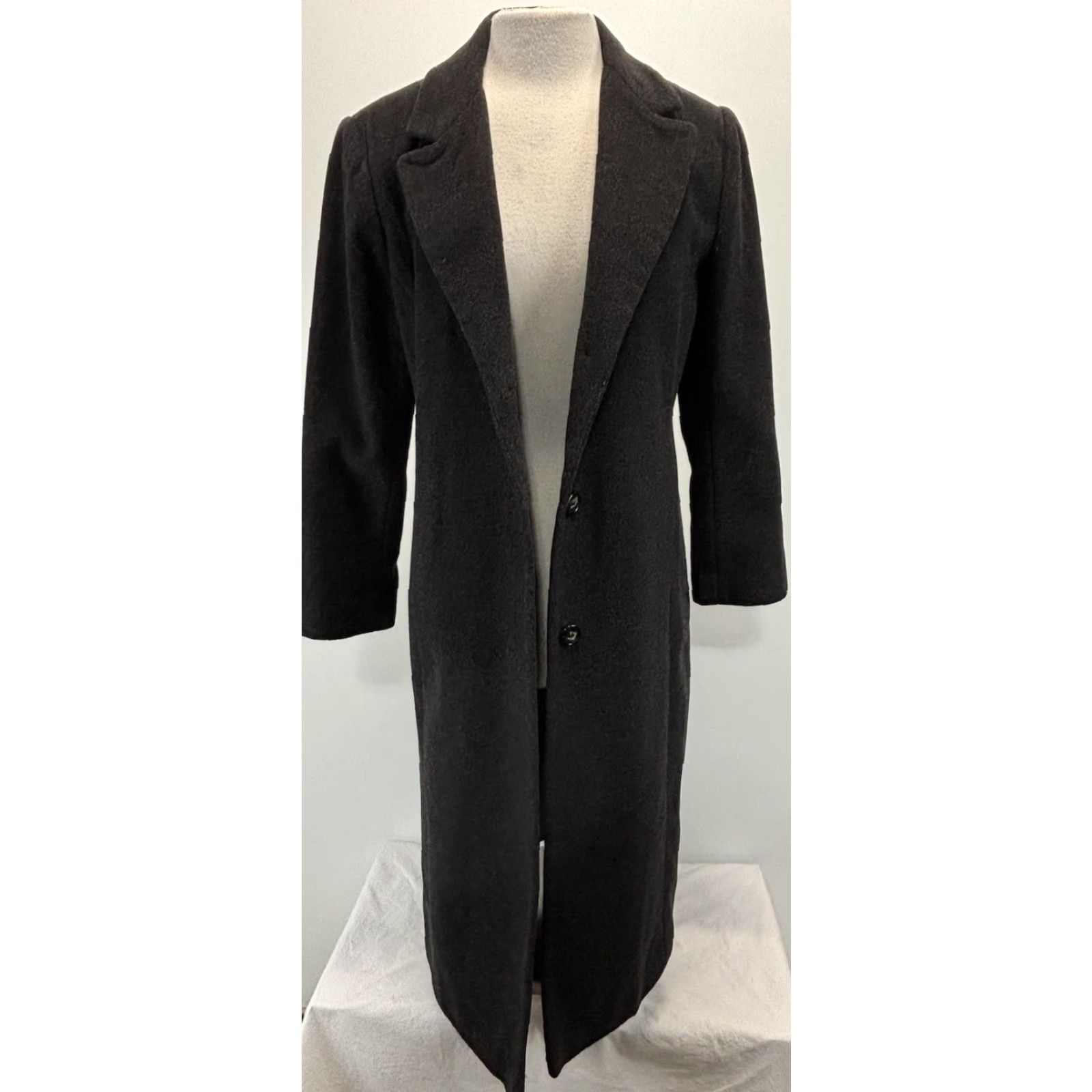 Vintage VINTAGE Chadwicks Womens Coat Long Wool Charcoal Gray 10P Petite Overcoat Classic Dark Academia Womens Size L / US 10 / IT 46 - 7 Thumbnail