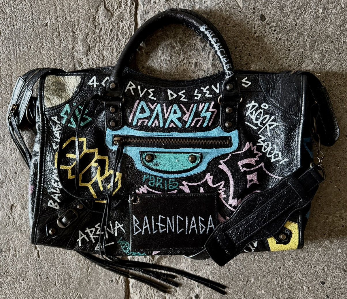 Balenciaga Balenciaga - Demna - 2017 Classic City Graffiti Lambskin Bag Size ONE SIZE - 12 Thumbnail