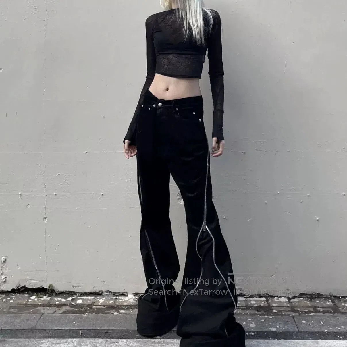 Rick Owens Rick Owens Black Zip Flare Jeans. Size US 29 - 8 Thumbnail