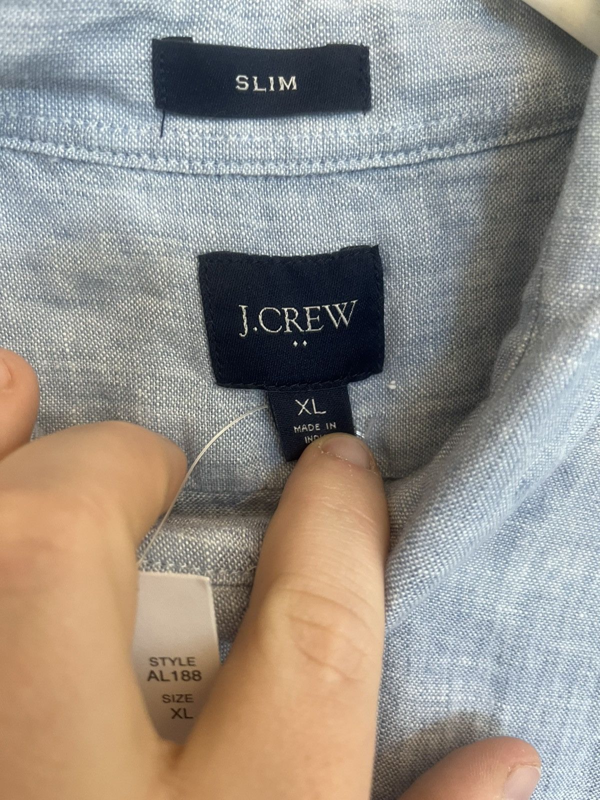 J.Crew J.CREW Men's Slim Fit Linen NWT XL Shirt Blue Size US XL / EU 56 / 4 - 3 Thumbnail