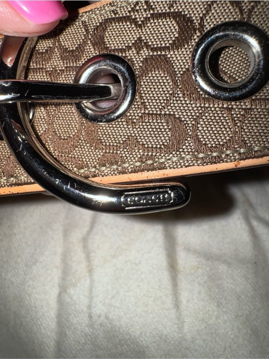 Coach Coach Signature Jacquard Canvas Wide Grommets Belt Size ONE SIZE - 12 Thumbnail