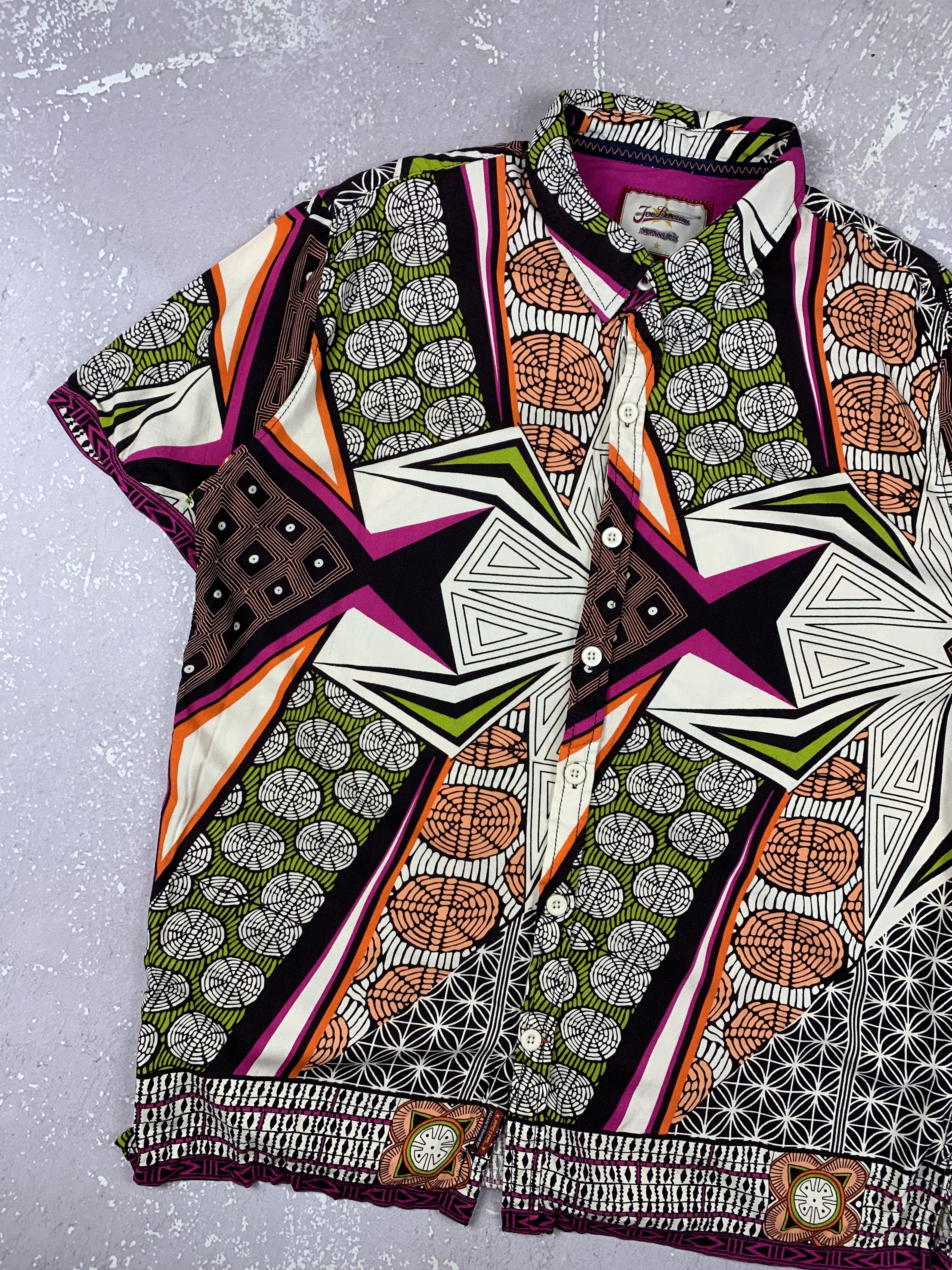 Joe Browns Joe Browns Hawaiian Funky Geometric Viscose Summer Shirt Size US L / EU 52-54 / 3 - 3 Thumbnail