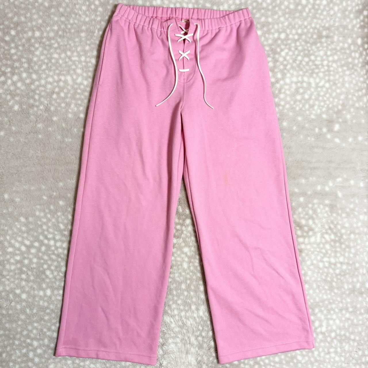 Comme des Garcons pink CDG lace up corset stretchy waist wide leg sweatpants Size 27" / US 4 / IT 40 - 5 Thumbnail