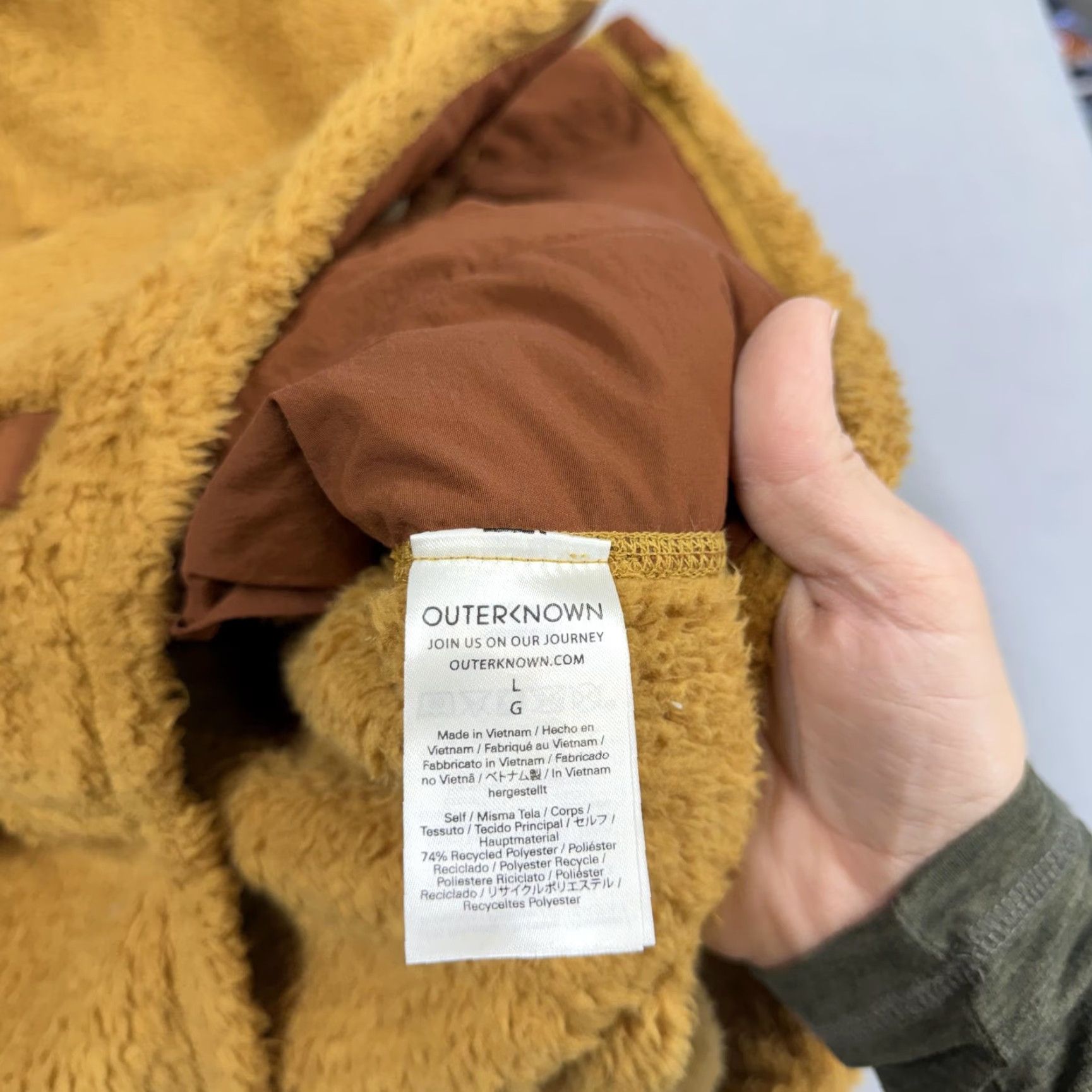 Outerknown Outerknown Jacket Mens Large Yellow Fleece Windbreaker Lined Pockets Snap Short Collar Casual Winter Size US L / EU 52-54 / 3 - 4 Thumbnail