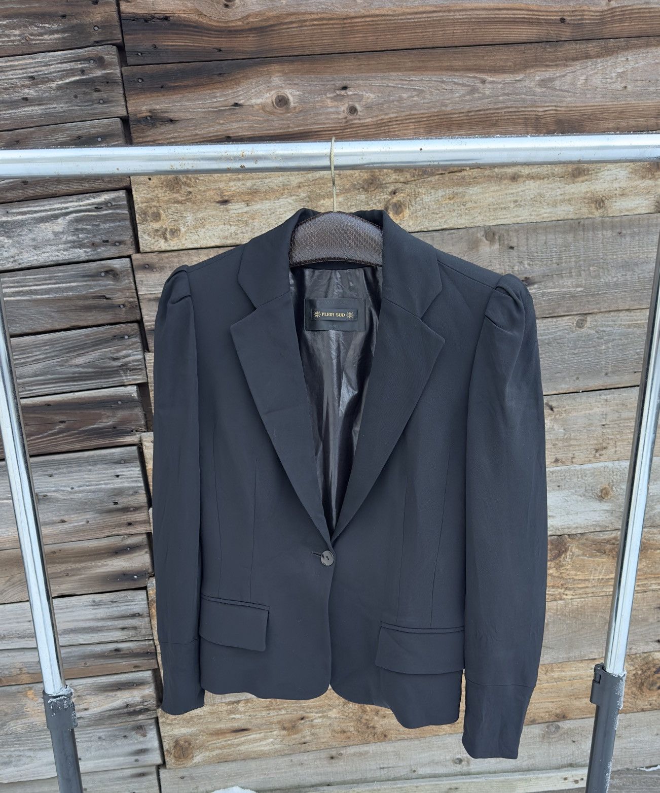 plein sud 00s Plein Sud Faycal Amor Black Puff Sleeve Blazer Jacket Size M / US 6-8 / IT 42-44 - 2 Thumbnail