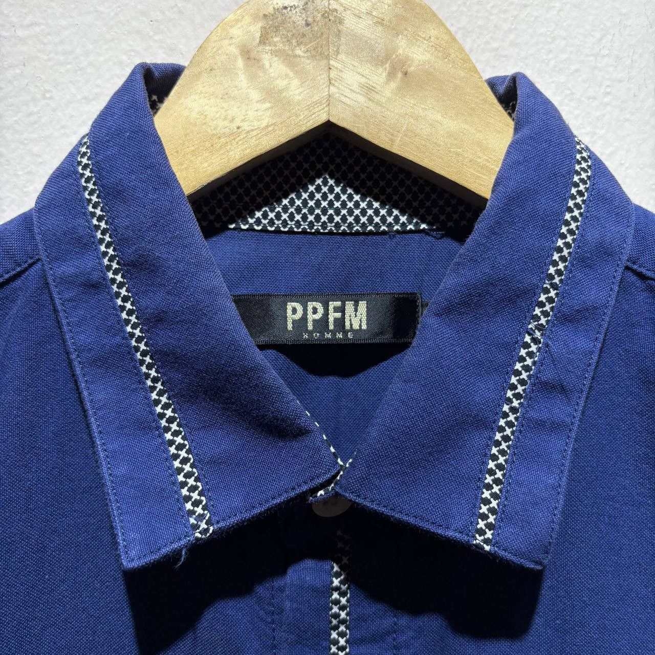 PPFM PPFM Peyton Place Homme Navy Blue Checkered Line Shirt Size US M / EU 48-50 / 2 - 9 Thumbnail