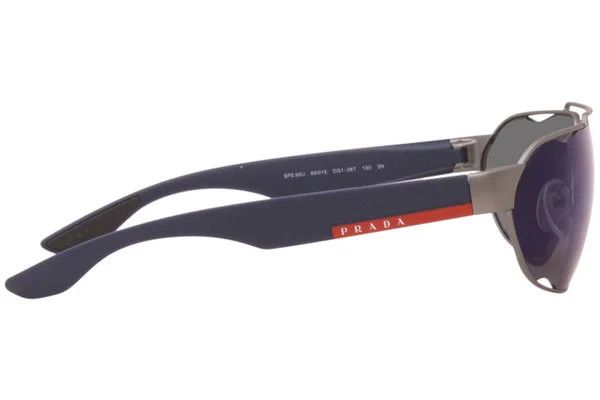 Prada Prada SPS 56U DG1-387 Gunmetal/Blue Lens Mirrored Sunglasses Size ONE SIZE - 3 Thumbnail