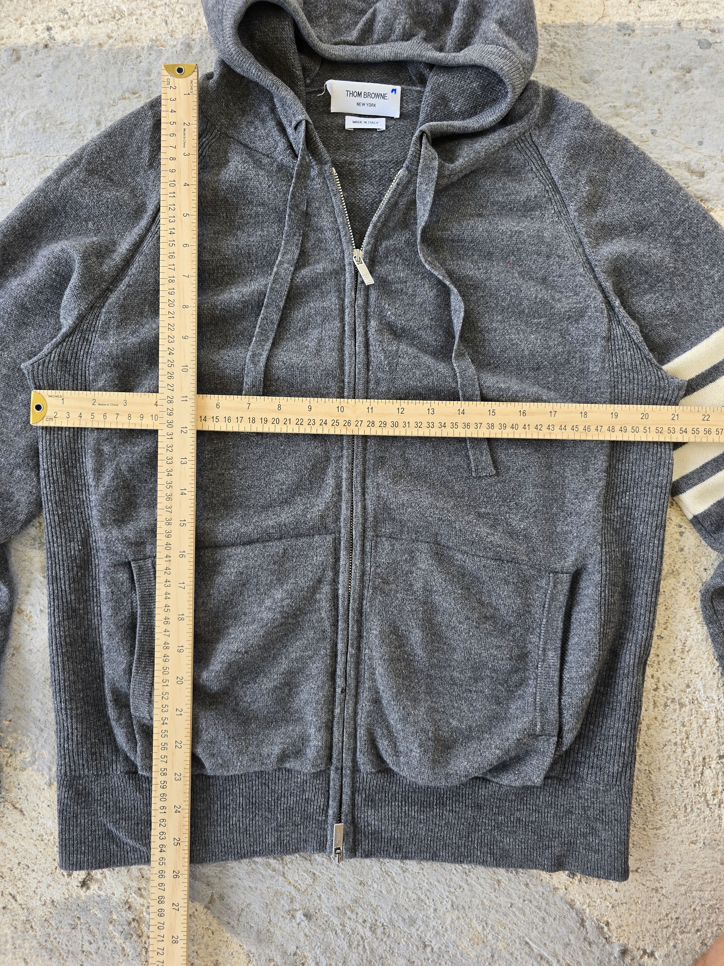 Thom Browne Thom Browne Wool Gray Zip Up Hoodie Italy Size US L / EU 52-54 / 3 - 8 Thumbnail