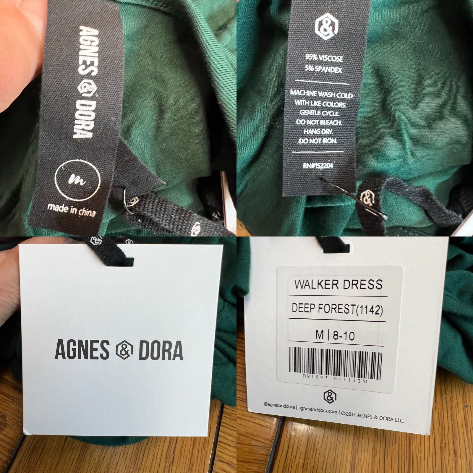Vintage Agnes & Dora Walker Dress Green Shift M Knee Length Long Sleeve Bohemian Womens Size M / US 6-8 / IT 42-44 - 8 Thumbnail